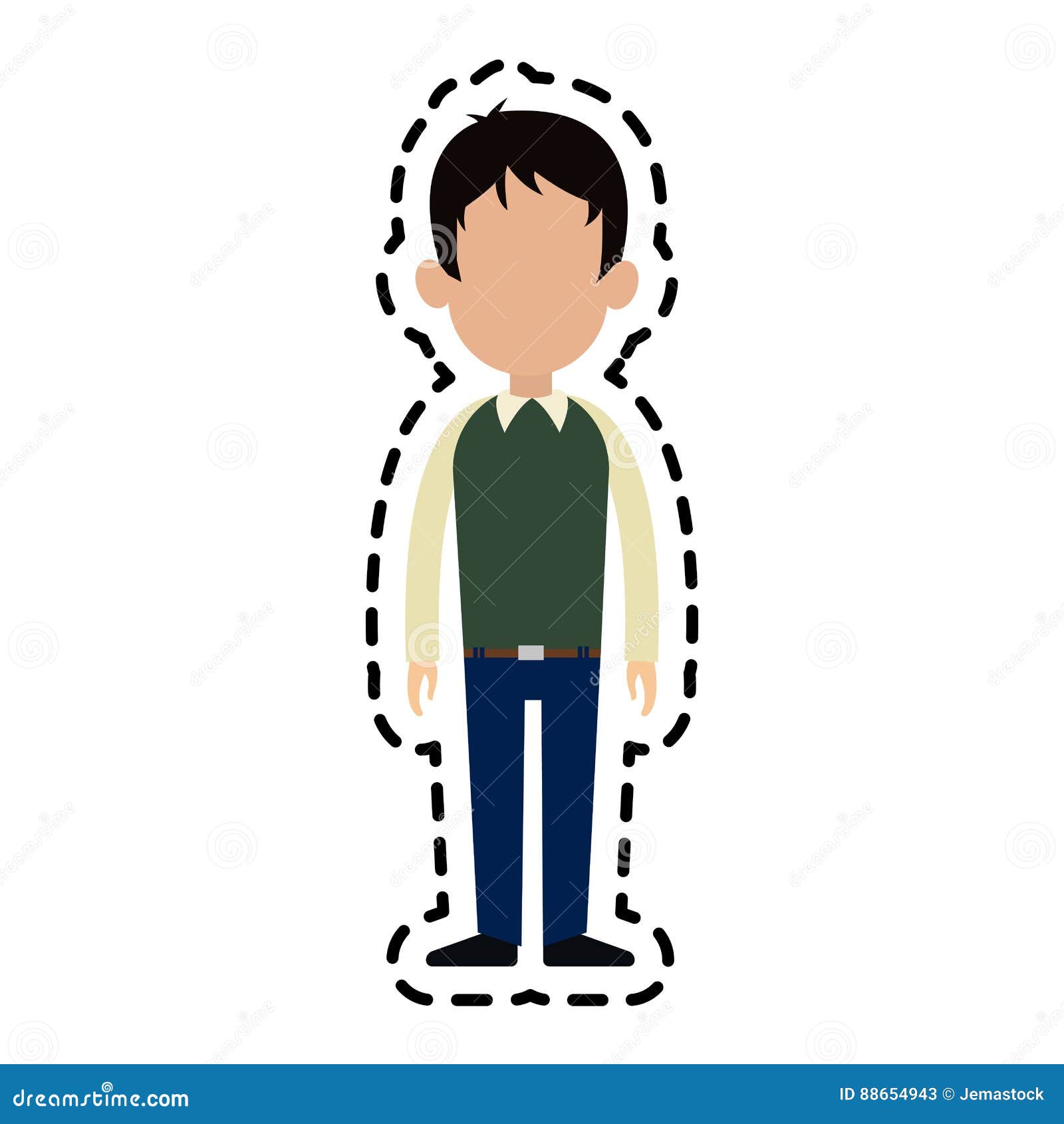 Faceless Man Cartoon Icon Image Stock Illustration Illustration Of Confident Handsome 88654943 