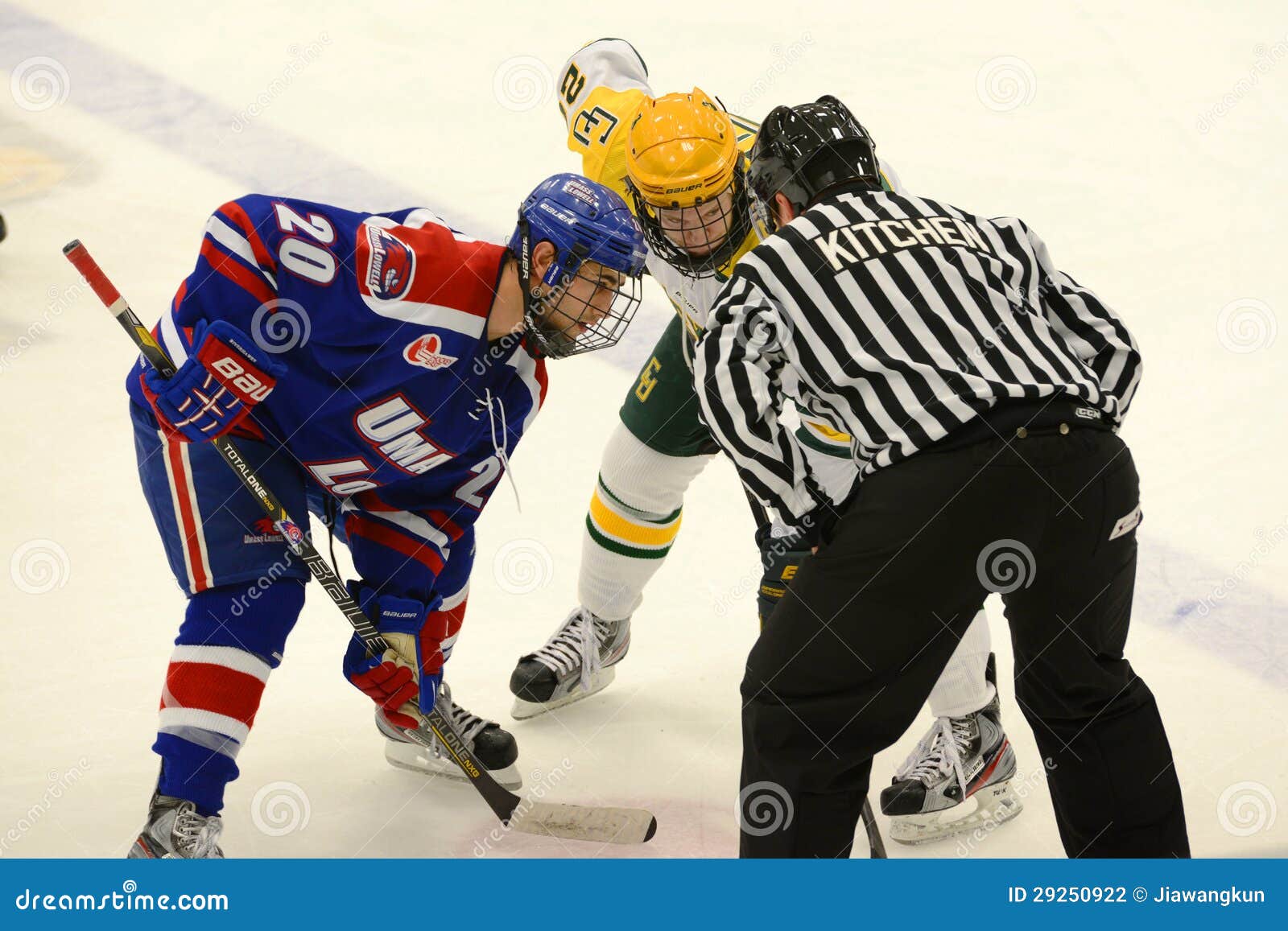 Faceoff in NCAA Hockey Game Editorial Photography Image of hockey