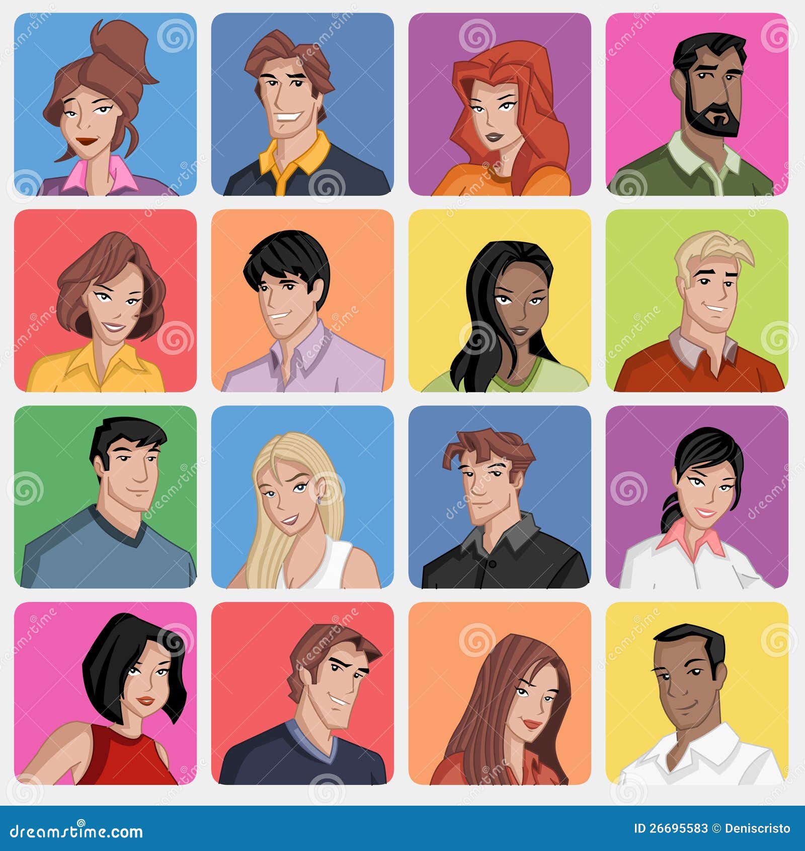 animated people faces