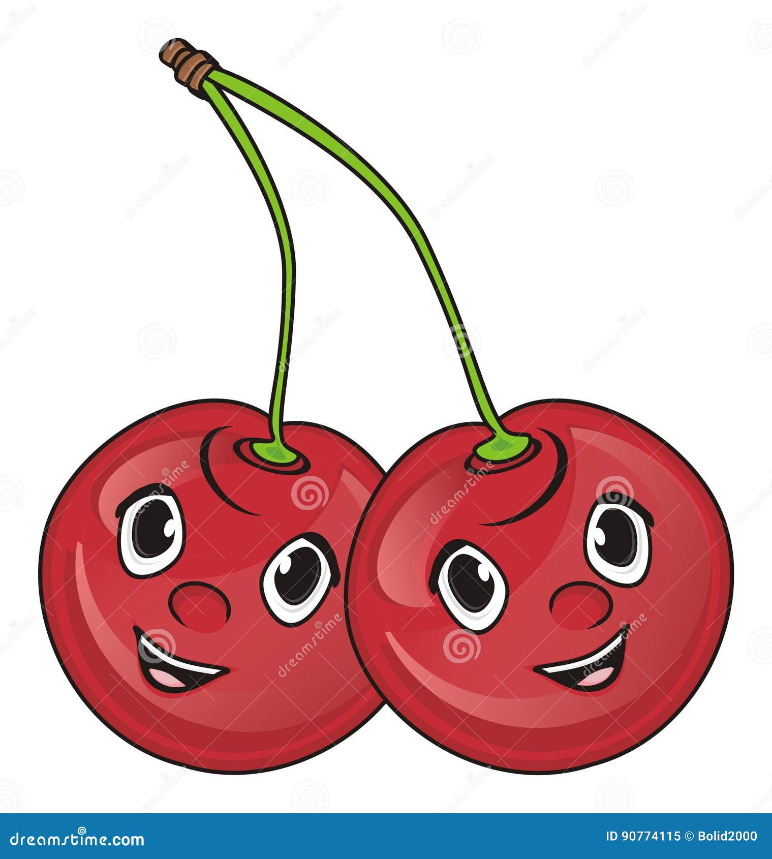Faces of cherry stock illustration. Illustration of cartoon 90774115