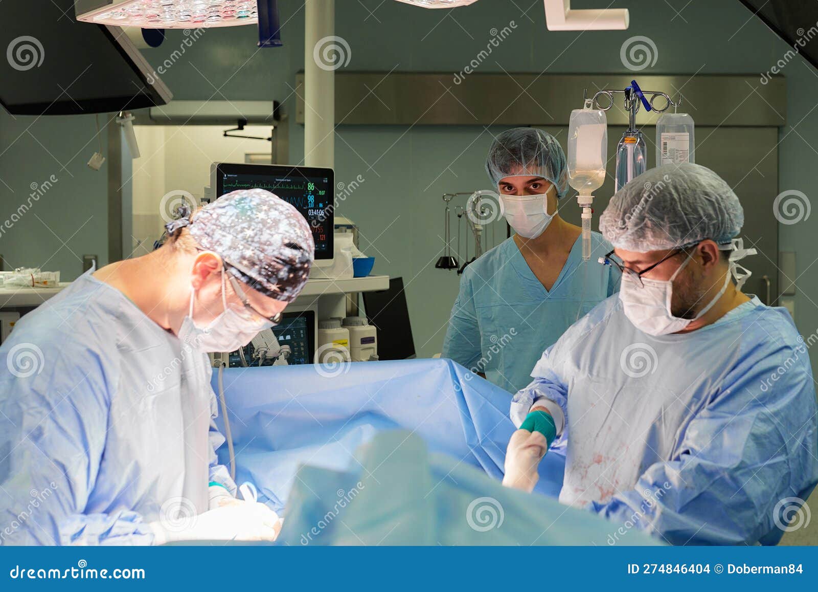 The Faces of Doctors Surgeons in Masks are a Big Plan, an Operating