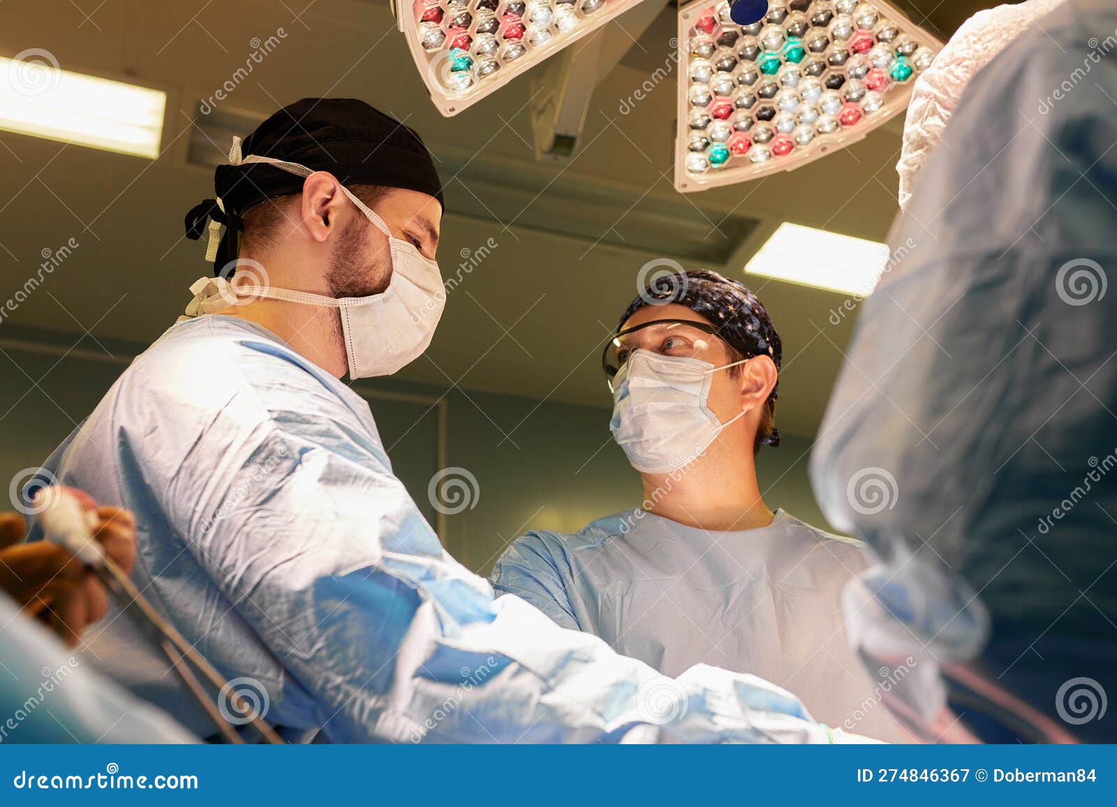 The Faces of Doctors Surgeons in Masks are a Big Plan, an Operating