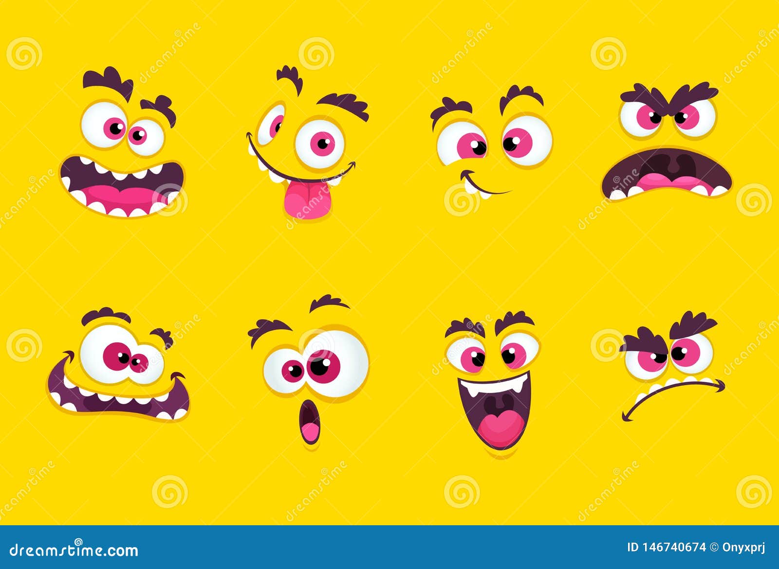 Desenho animado conjunto de sorriso boca lábios com - Stockphoto #23011359