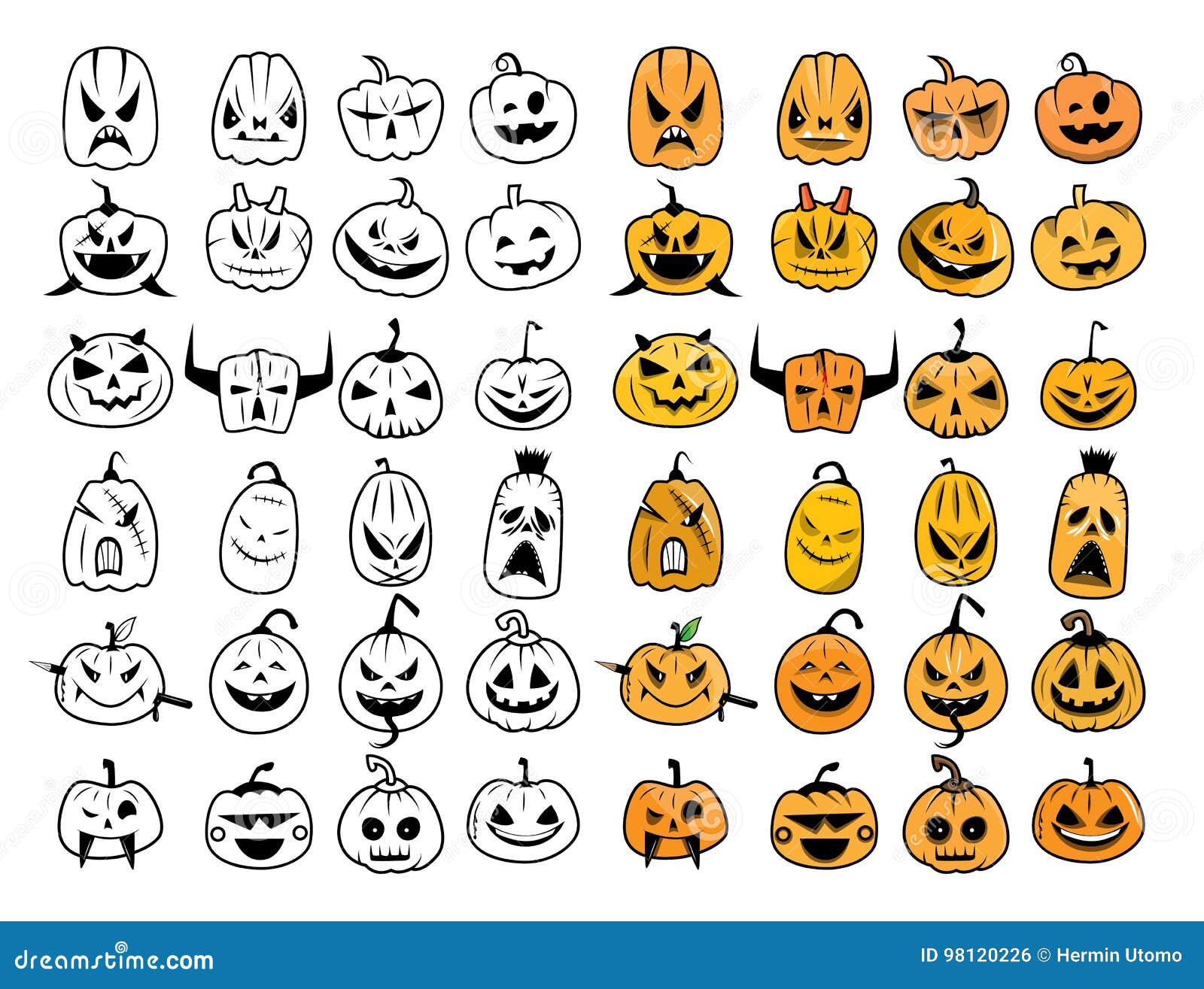 Faces of Horror stock vector. Illustration of icon, faces - 98120226