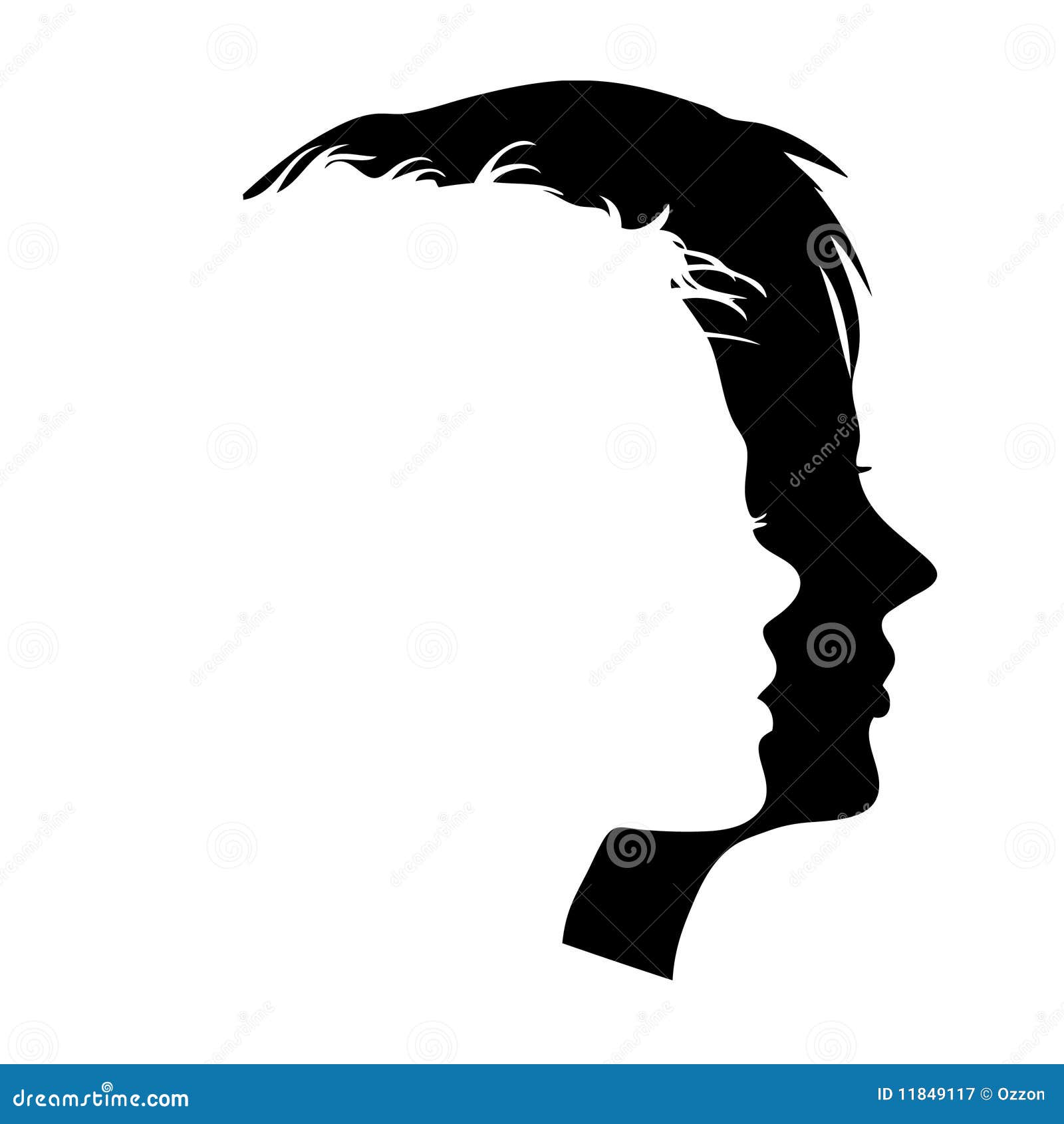 Faces profiles stock vector. Illustration of beautiful 11849117