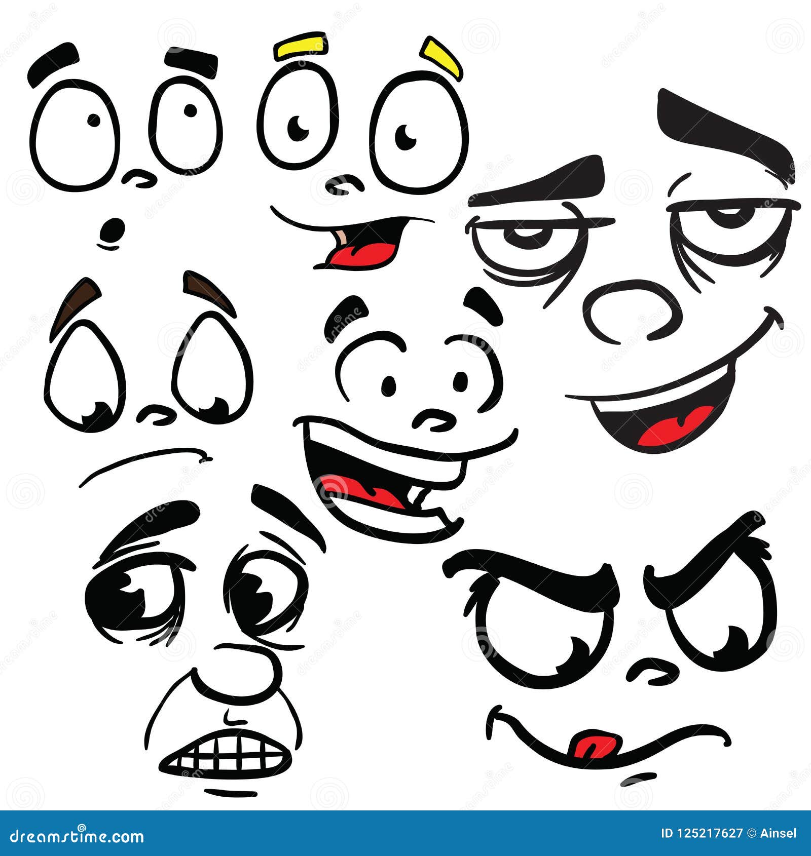 Faces stock illustration. Illustration of happy, cartoon - 125217627