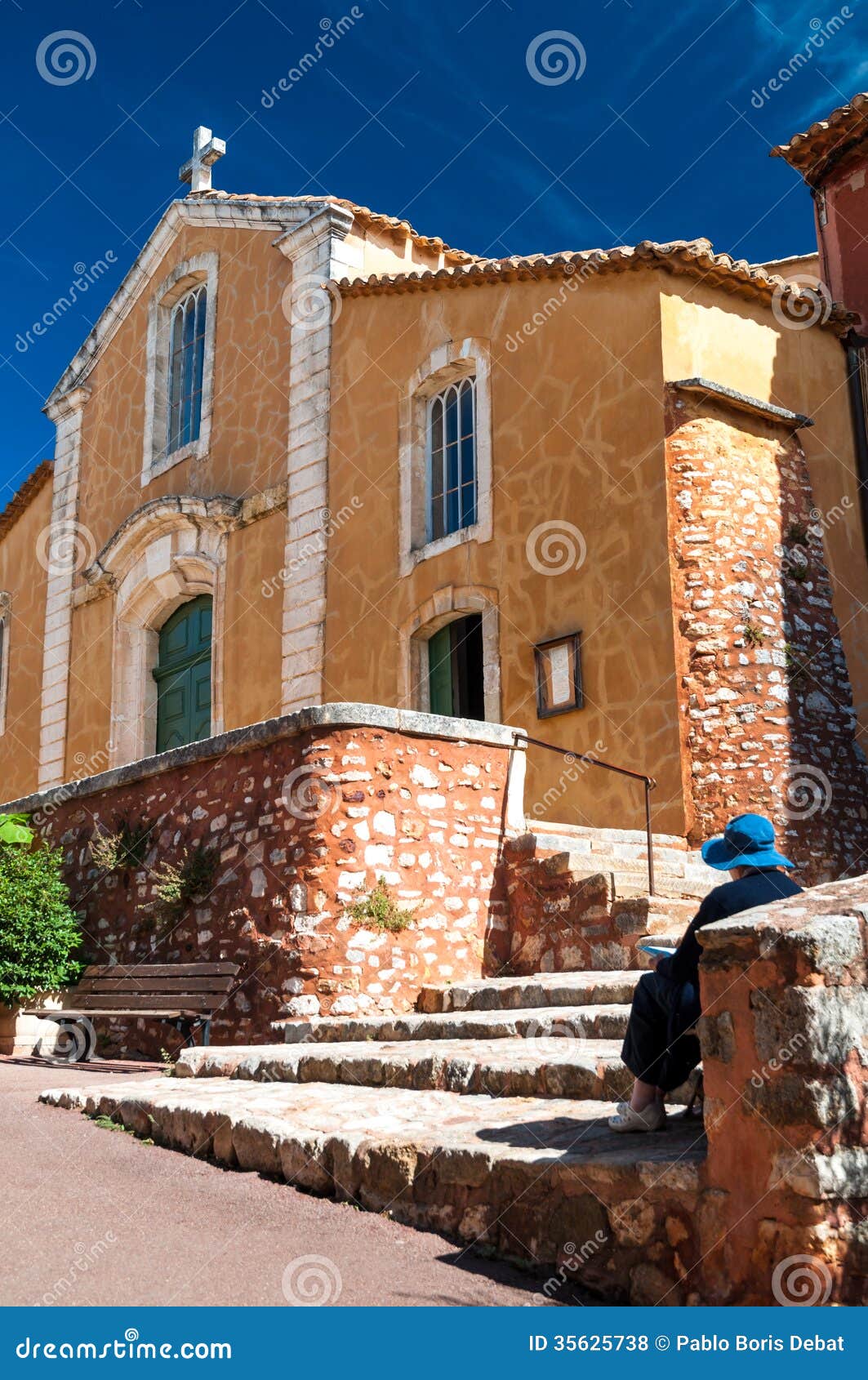 fachade of eglise saint michel at roussillon in france