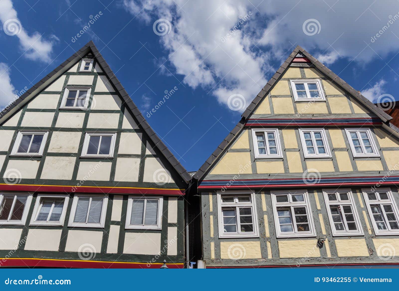 Fachwerkhauser In Der Historischen Mitte Von Celle Stockbild Bild Von Celle Blau 93462255