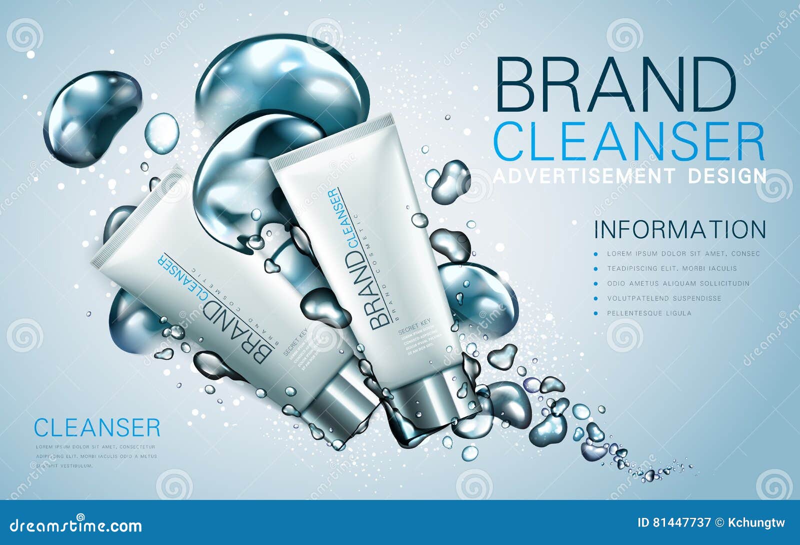 Facial cleanser ad stock illustration. Illustration of clean 81447737