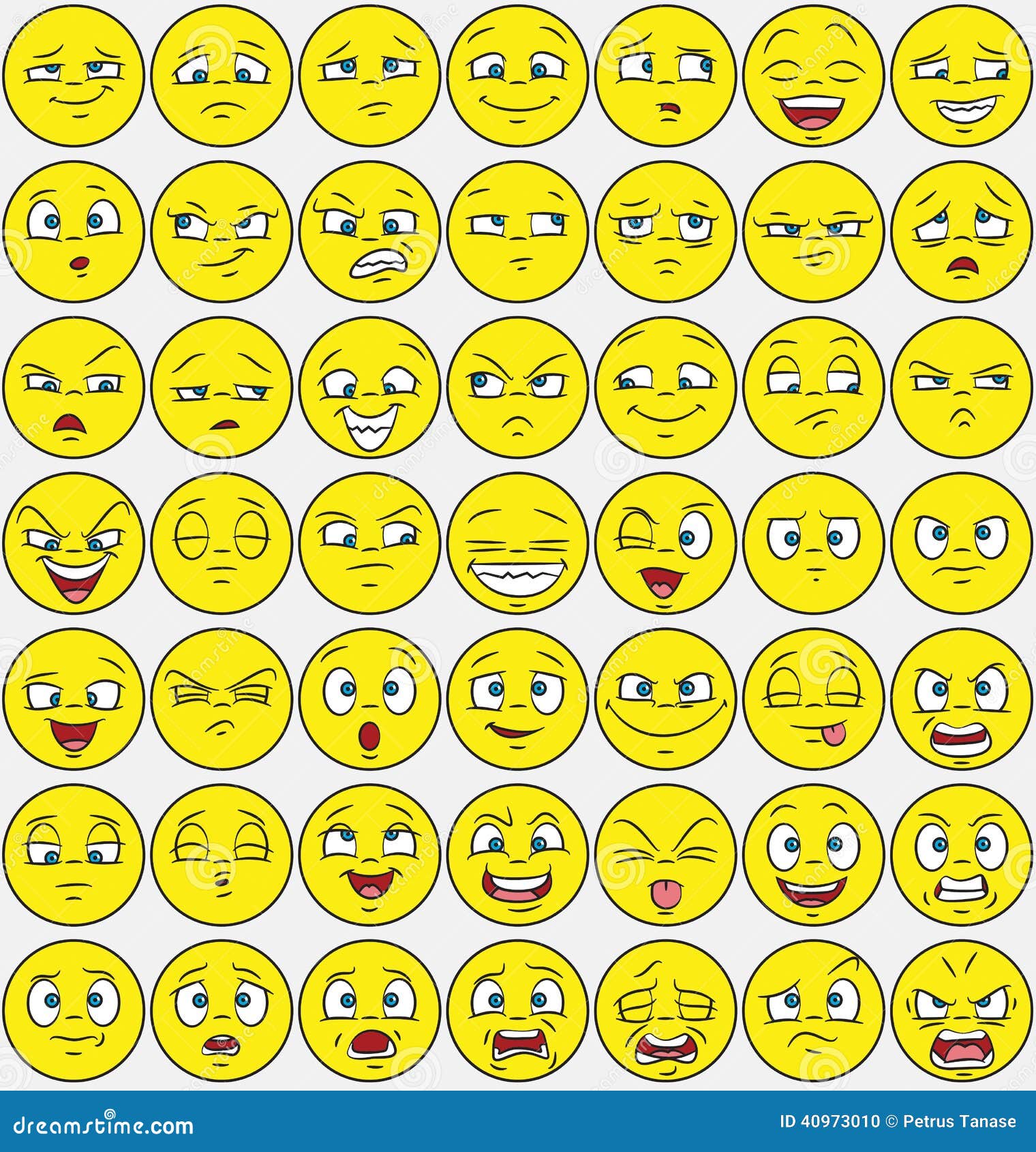 49 Facial Expression Pack Stock Vector Image 40973010