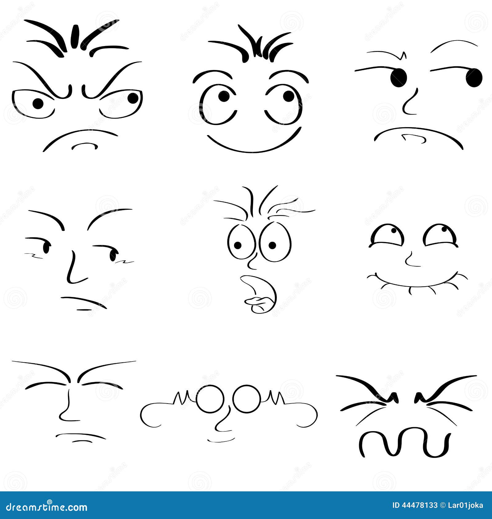 Facial expressions stock illustration. Illustration of drawn - 44478133