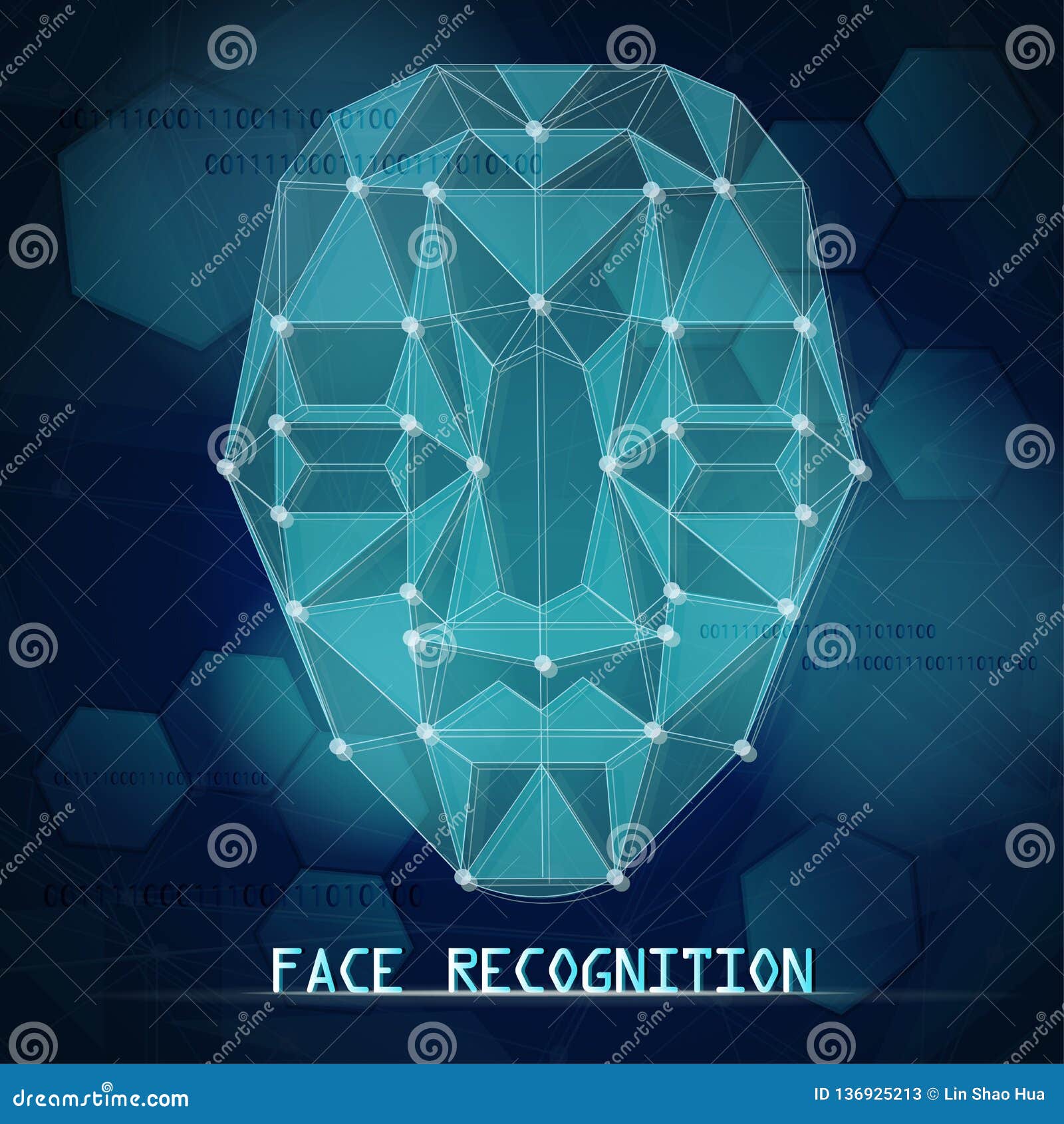 Face Recognition Background Stock Vector - Illustration of data, detect