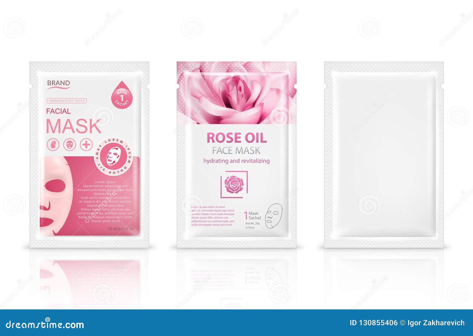 Download Facial Sheet Mask Sachet Package Mockup Set. Stock ...