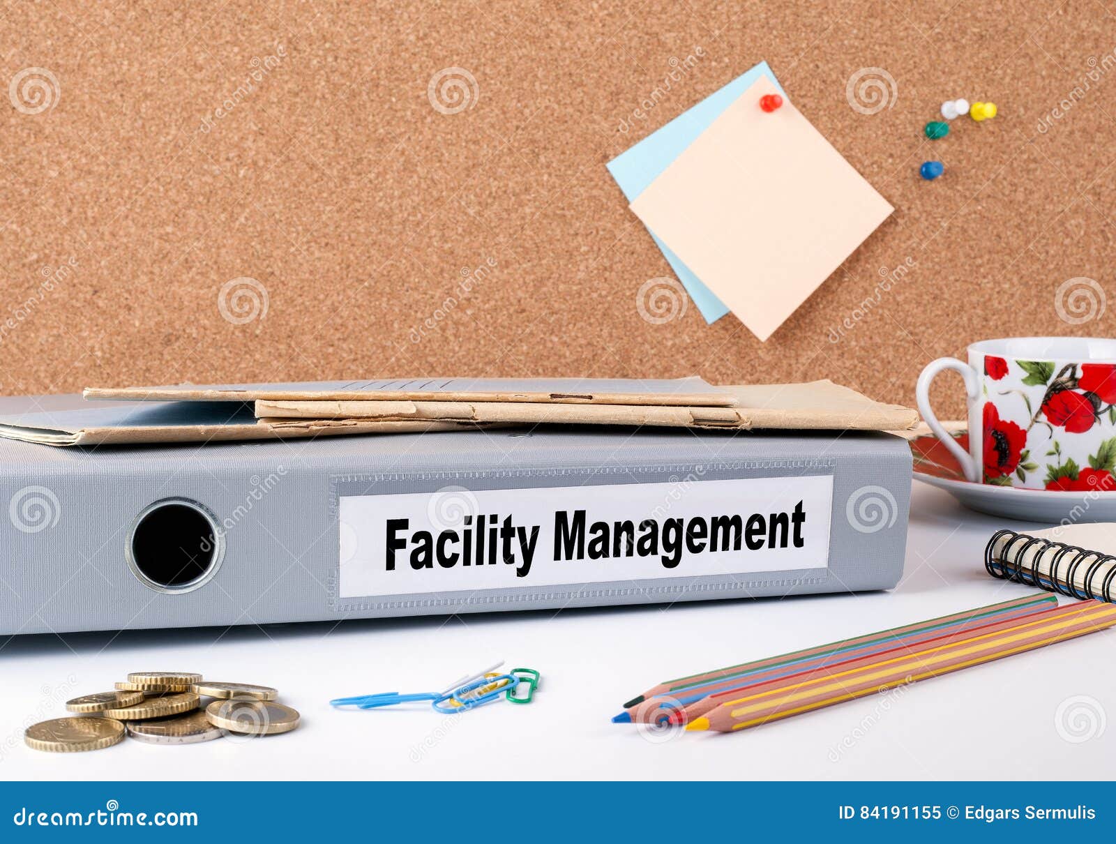 facility management. folder on office deskn