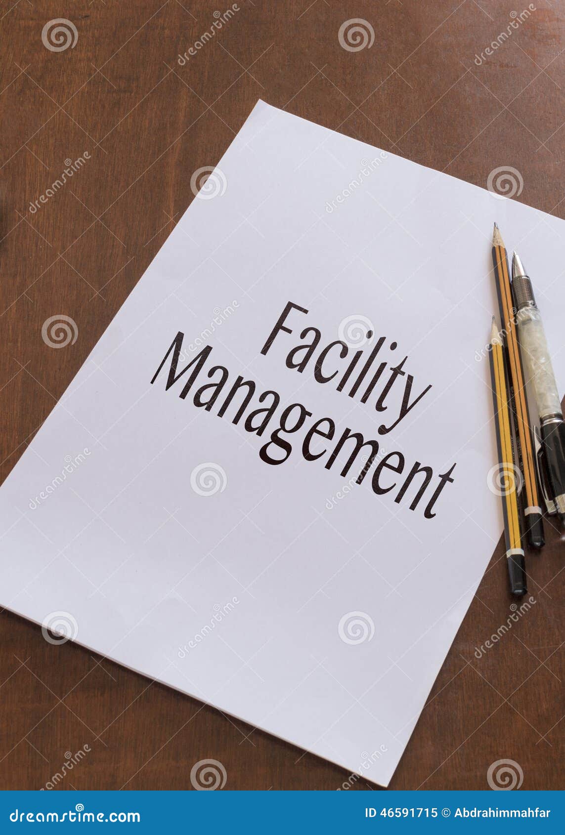 facility management writen on paper