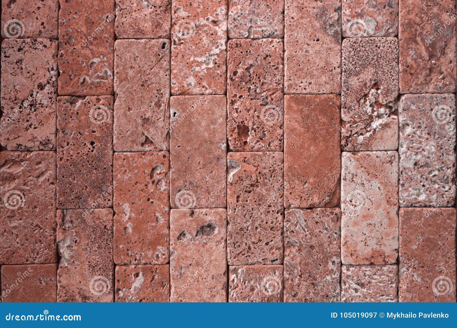 facing tile from travertine with a smooth surface