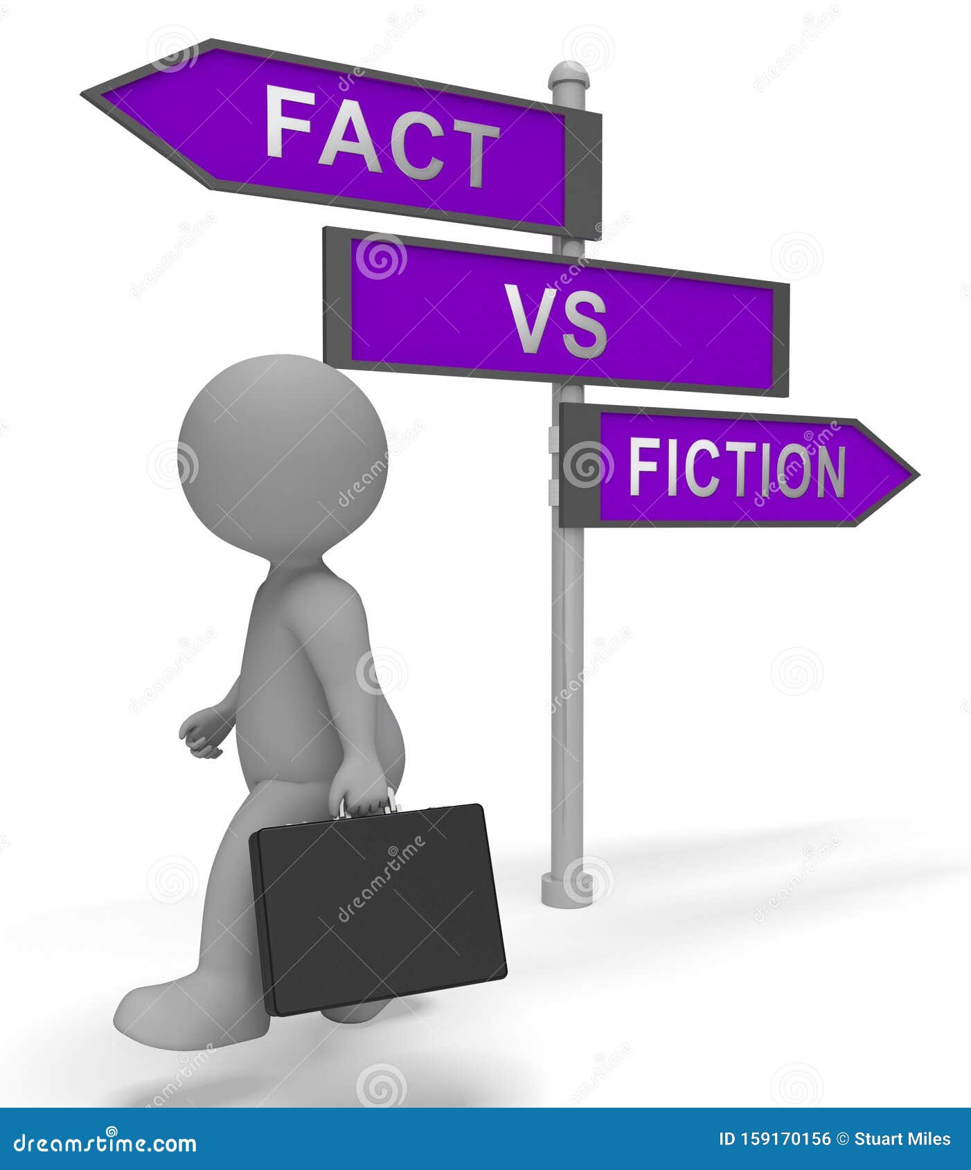 Fake Vs Real Two Way Signs News Facts Authentic 3d Illustration