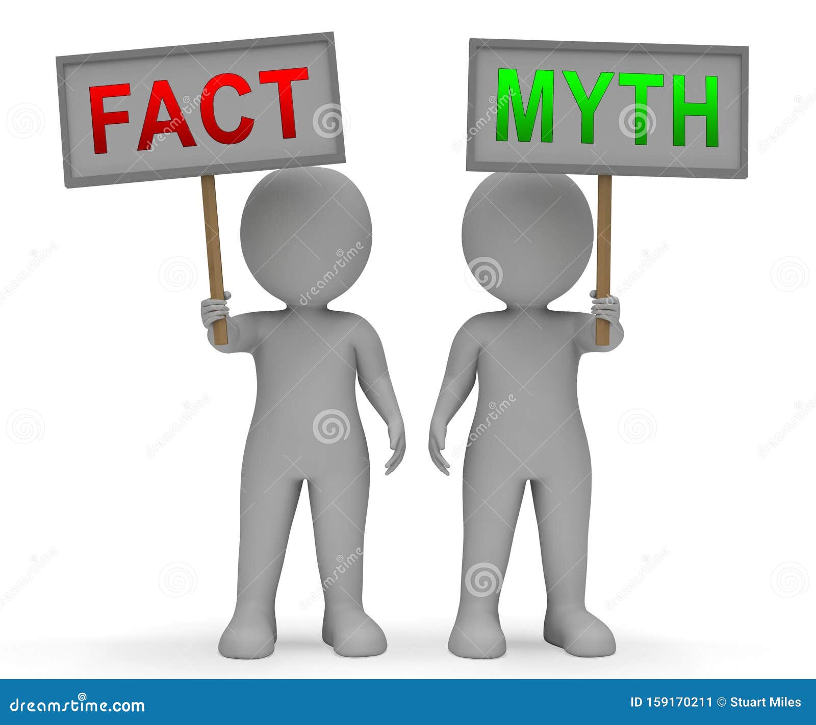 Fact Vs Myth Signs Describes Truthful Reality Versus Deceit 3d