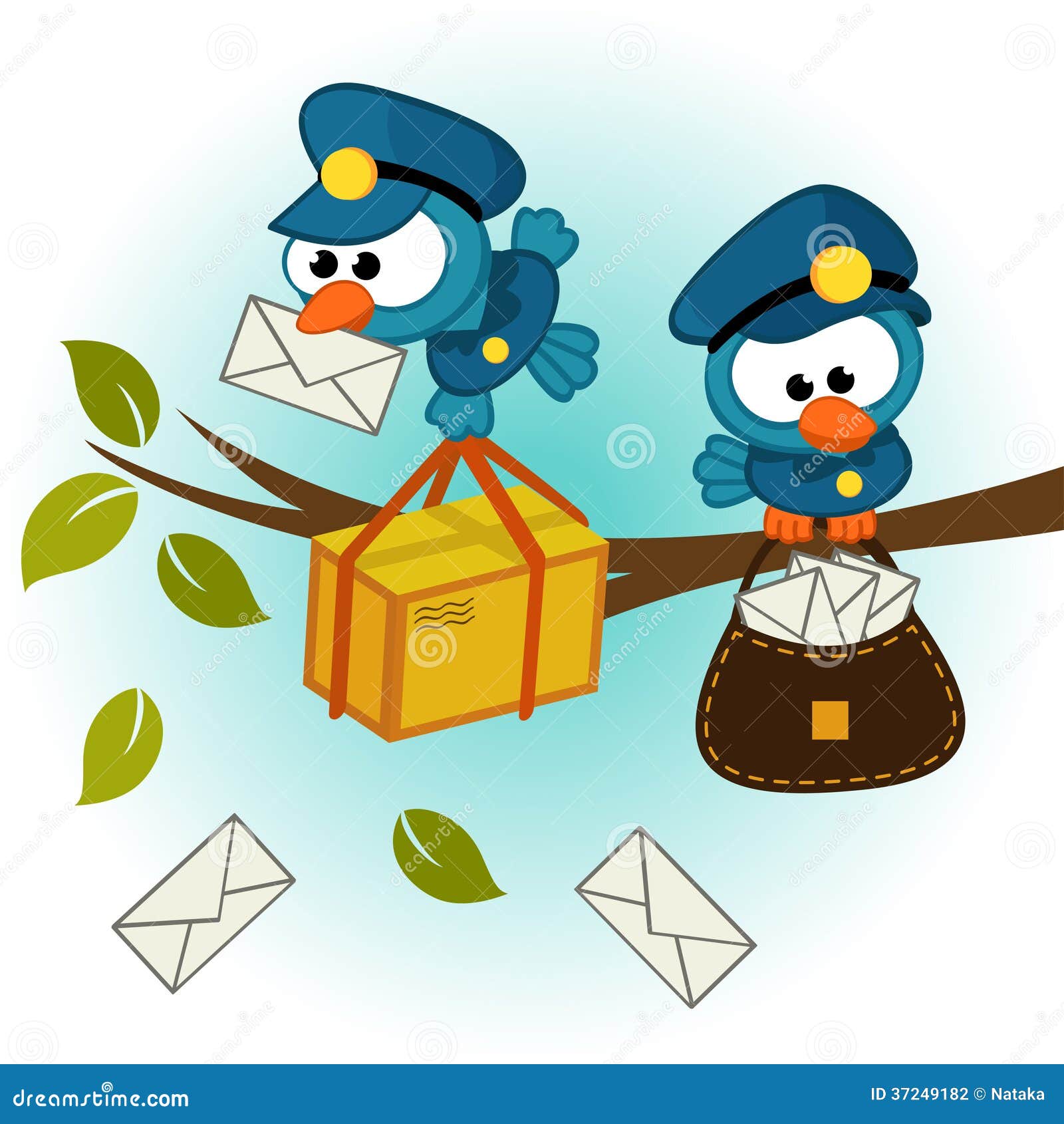 Facteur D'oiseau Sur La Boîte Aux Lettres Illustration Stock - Illustration  du enveloppe, bateau: 130380116