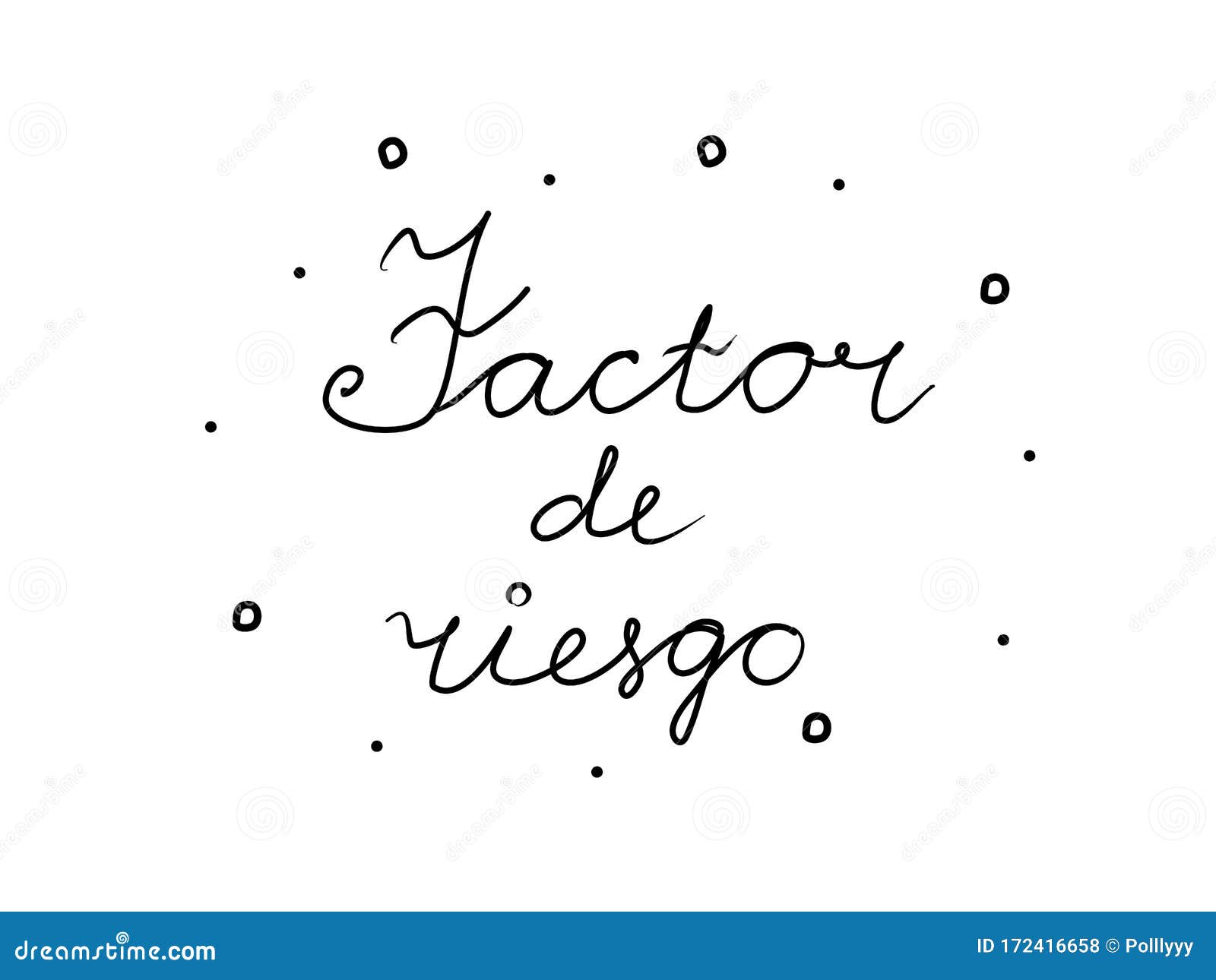 factor de riesgo phrase handwritten with a calligraphy brush. risk factor in spanish. modern brush calligraphy.  word