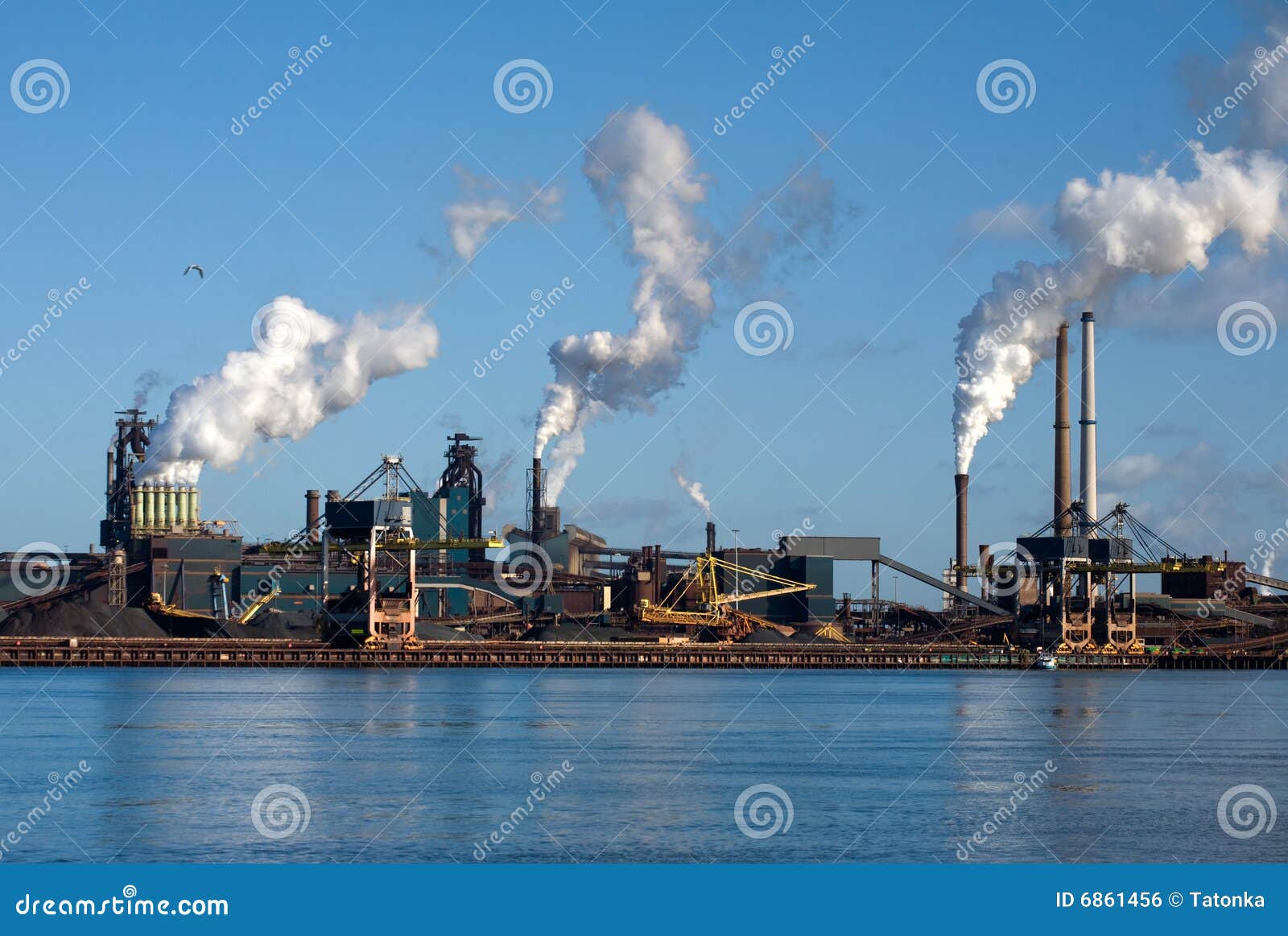 Factories in Amsterdam stock photo. Image of water, chimney 6861456