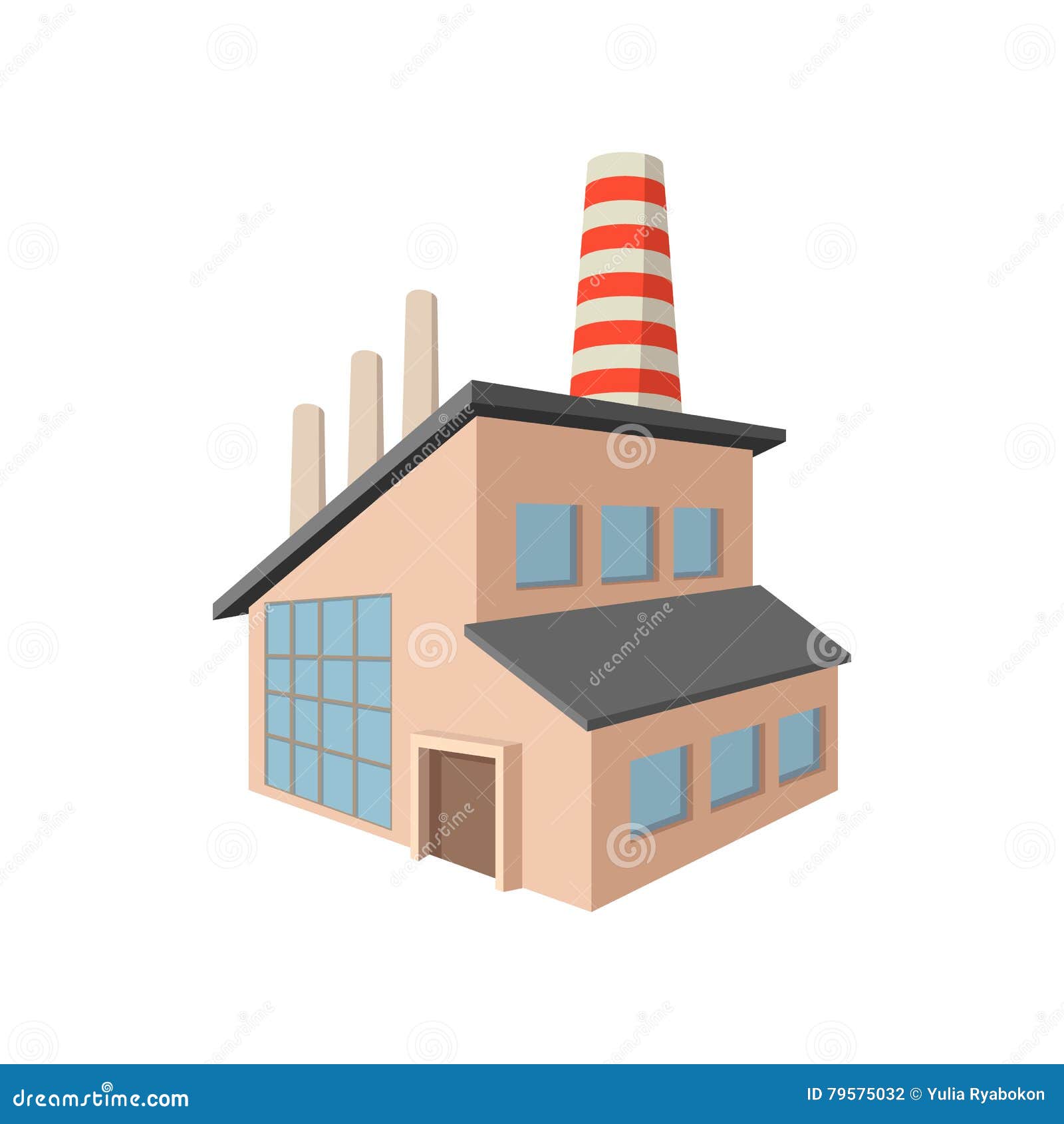 Factory Building Cartoon Icon Stock Vector - Illustration of electric ...