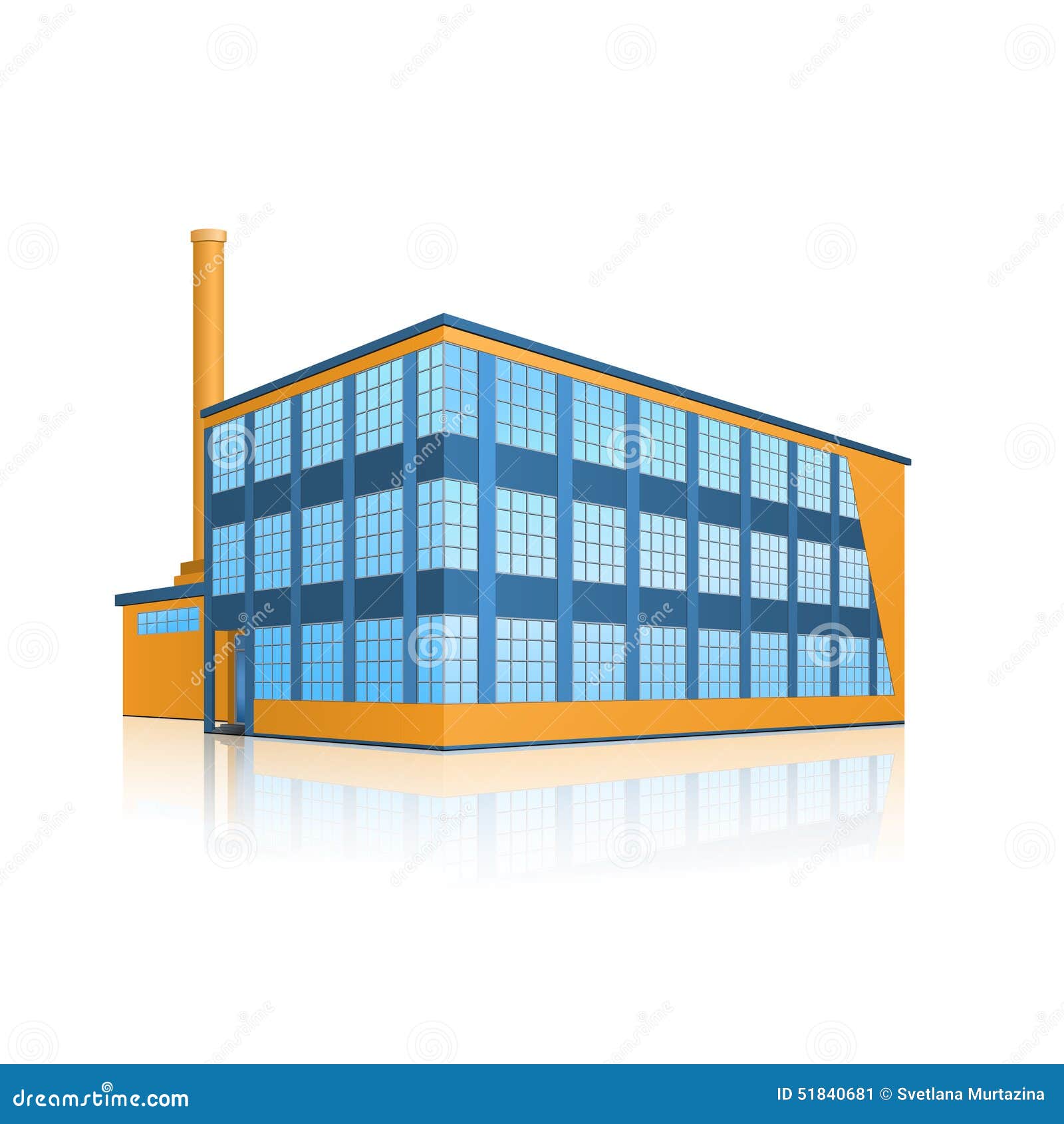 Factory Building with Offices and Production Facilities Stock Vector ...