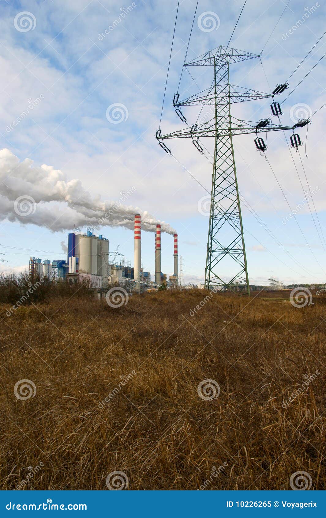 Factory Chimney, Power Station Stock Image - Image of funnel, energy ...