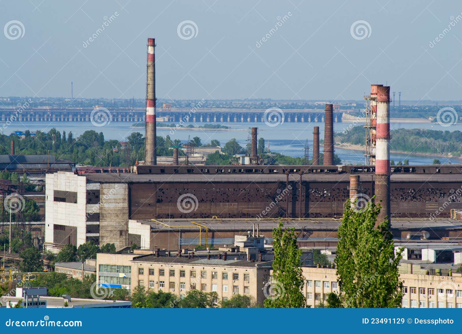 Factory in the city stock image. Image of engineering 23491129
