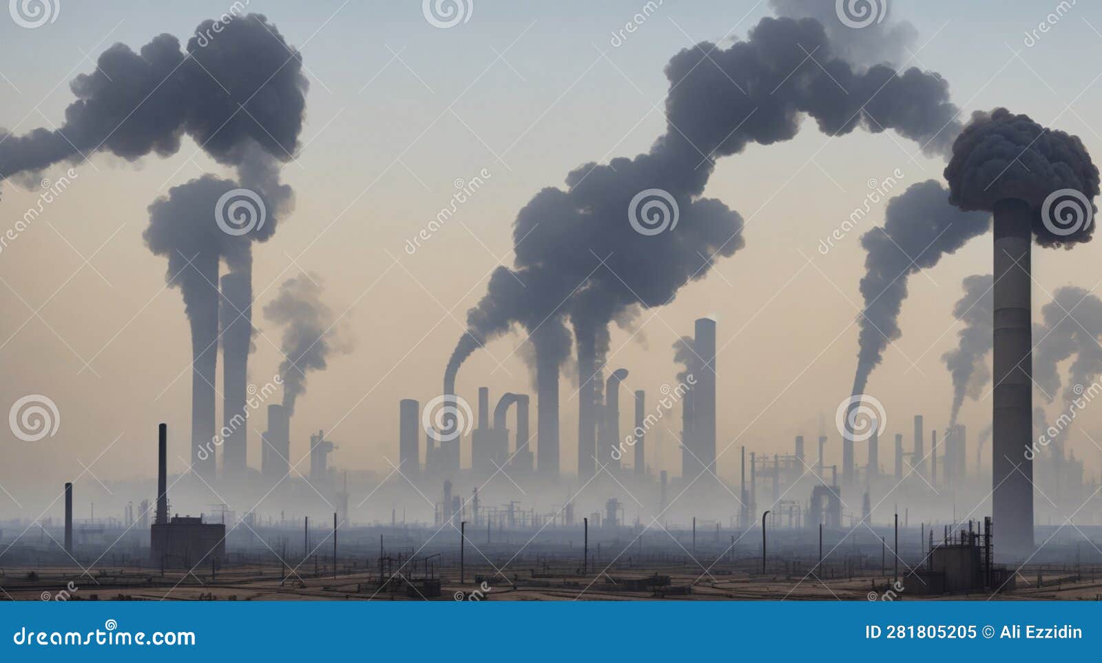 Factory Fumes Destroy the Environment Stock Illustration - Illustration ...