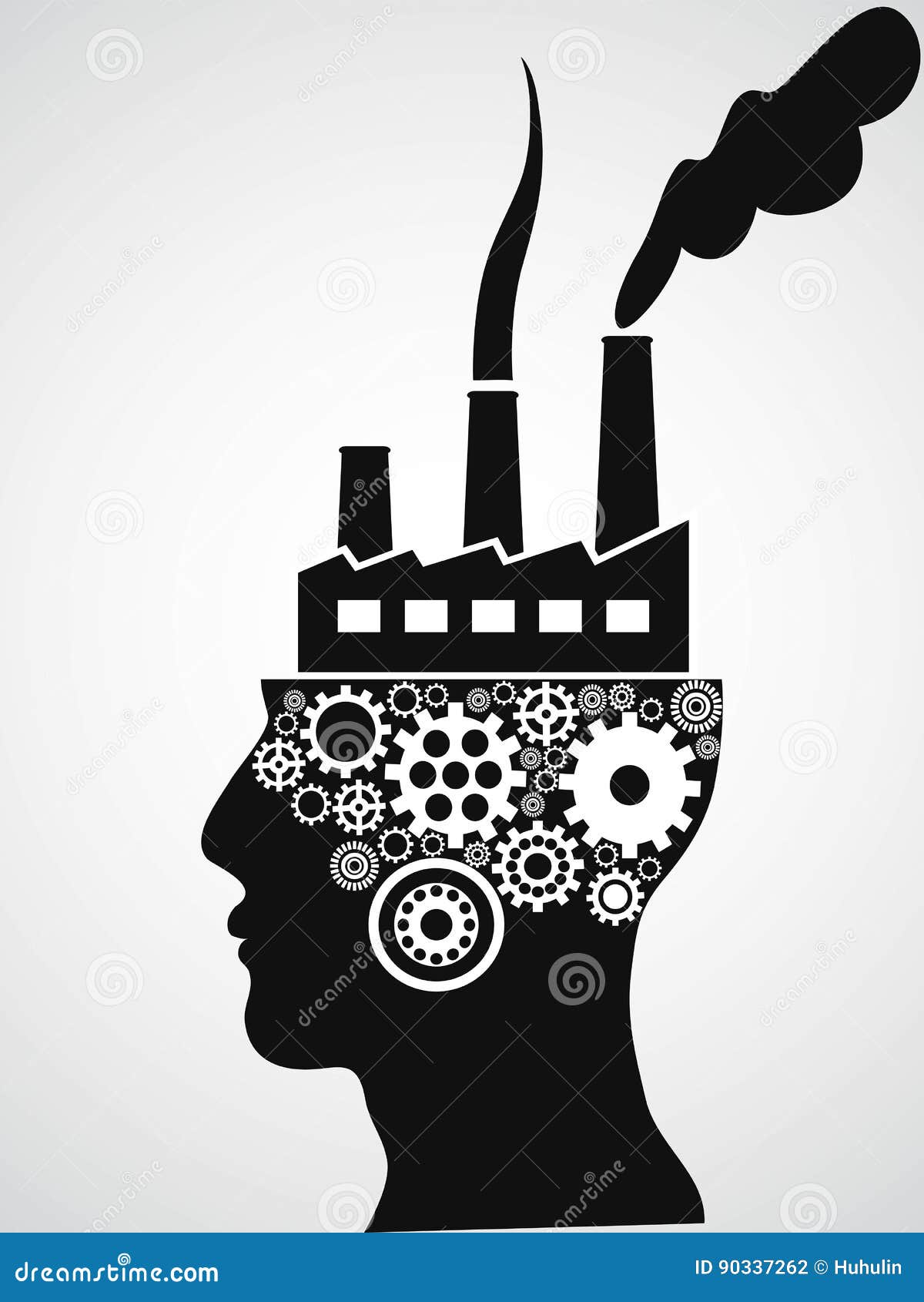 Factory head stock vector. Illustration of future, background 90337262