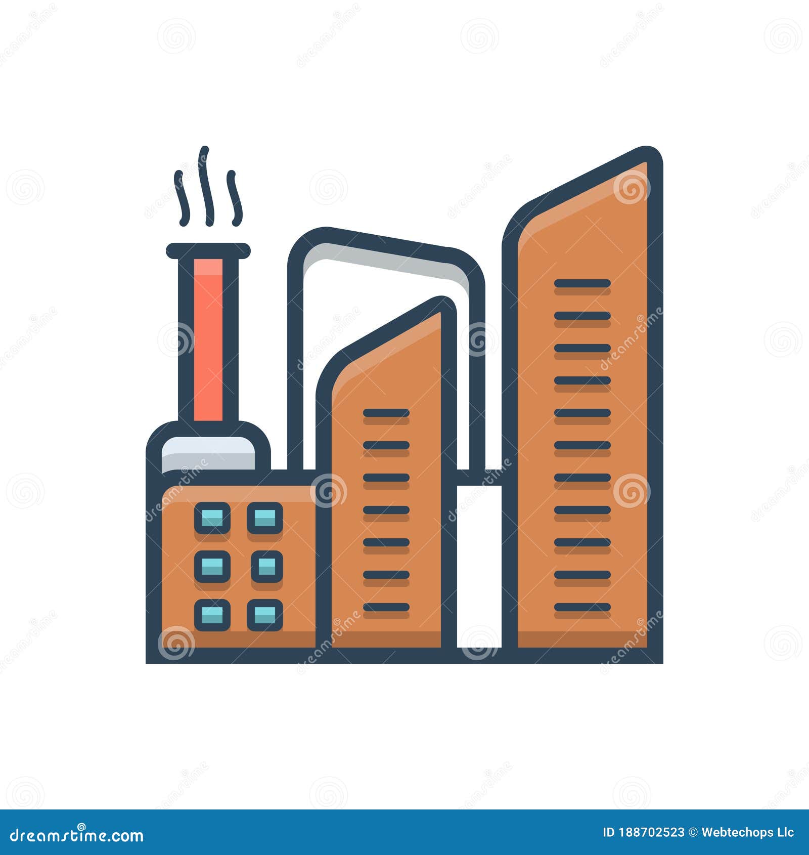 Color Illustration Icon for Factory, Manufacturing and Industrial Stock ...