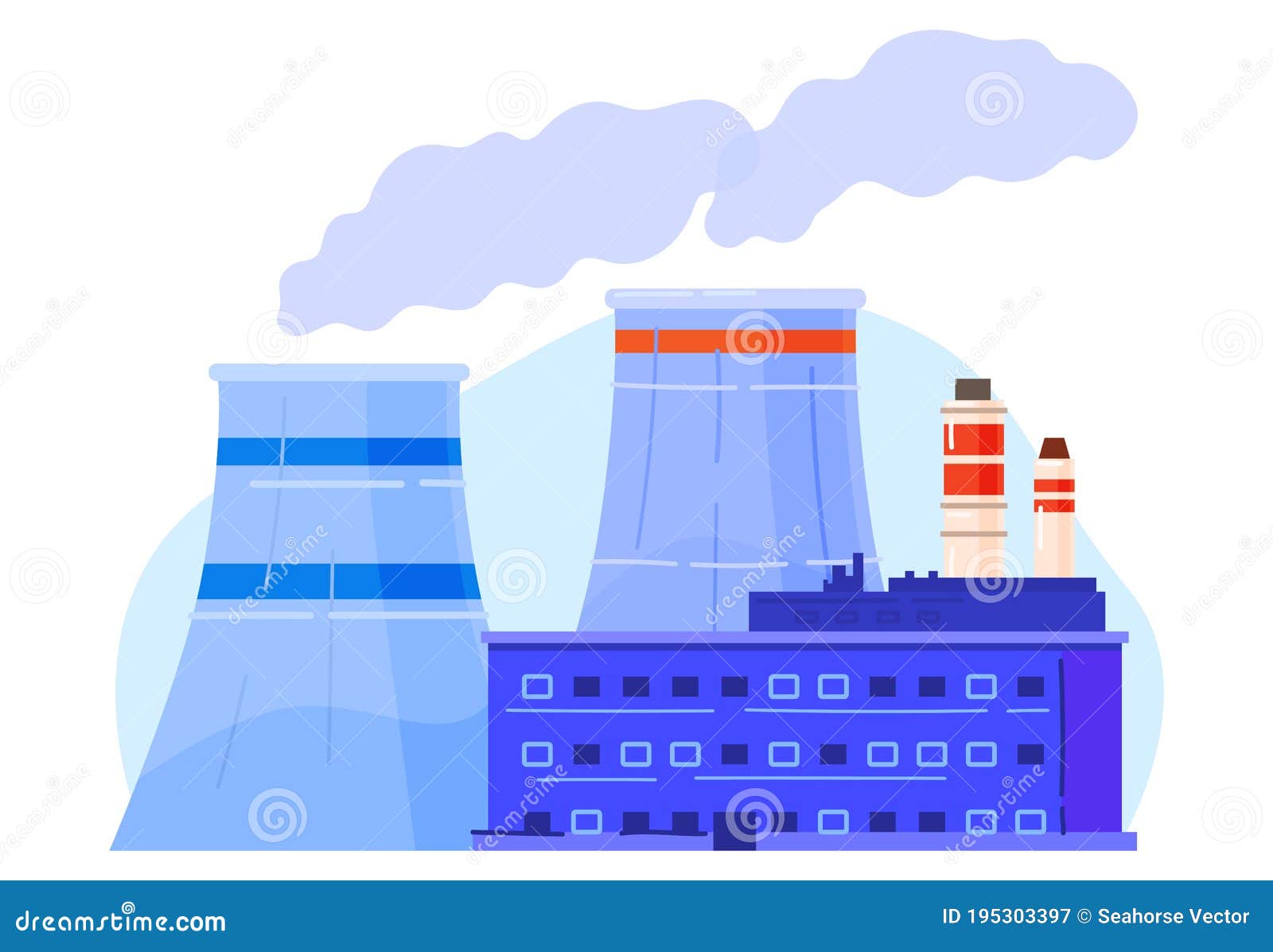 Factory Power, Nuclear Energy for Industry, Environment, Nuclear Power,  Design Cartoon Vector Illustration, Isolated on Stock Vector - Illustration  of industry, nature: 195303397