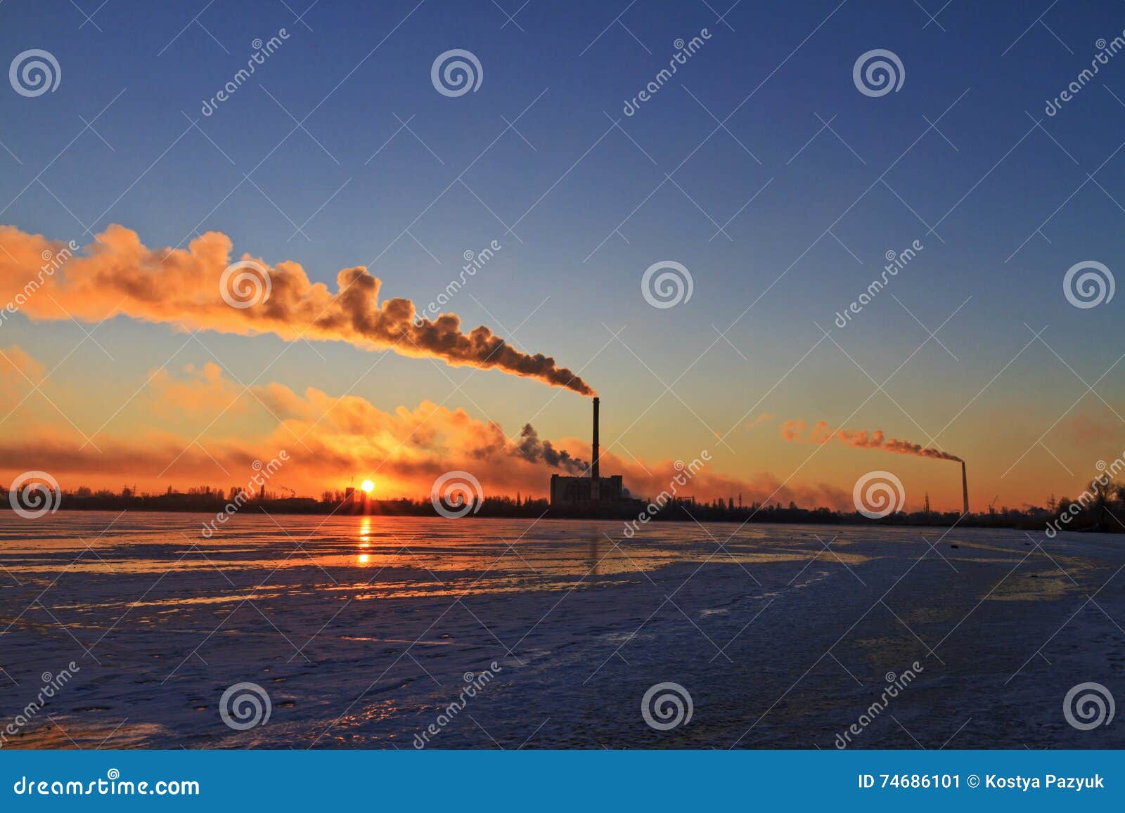 Factory and Smoke Exhaust Pipe Stock Image Image of production, nature 74686101