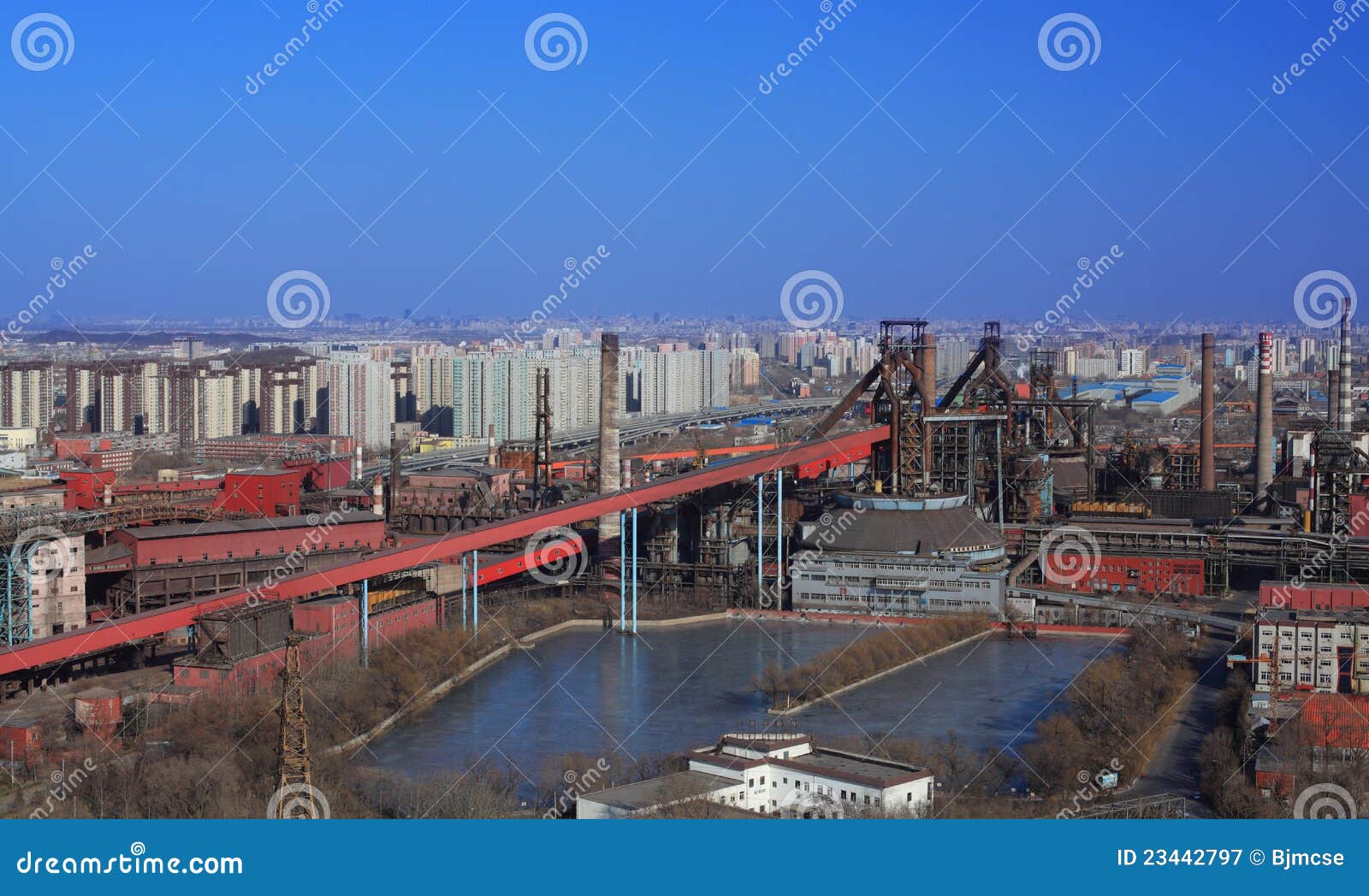 Factory story stock image. Image of gray, global, electric 23442797