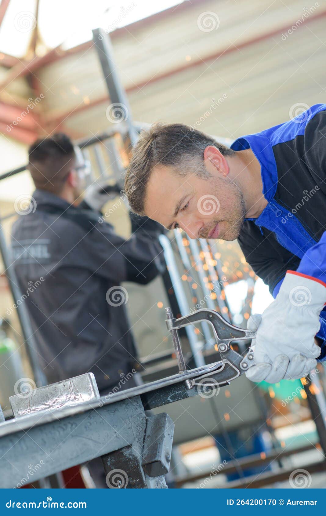 Factory Worker in Metal Industry Stock Photo Image of clamp, protection 264200170