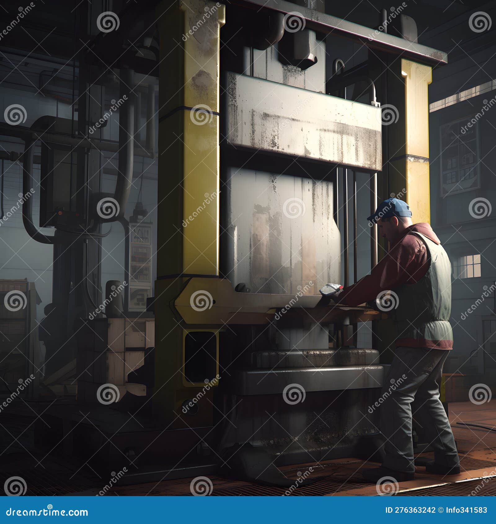 Large Hydraulic Winch Drawings Cartoon Vector