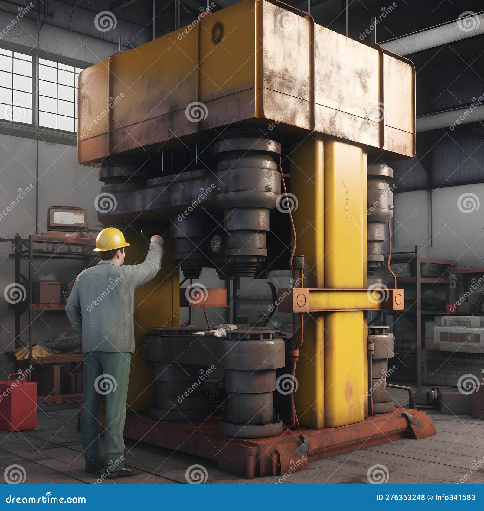 Large Hydraulic Winch Drawings Cartoon Vector