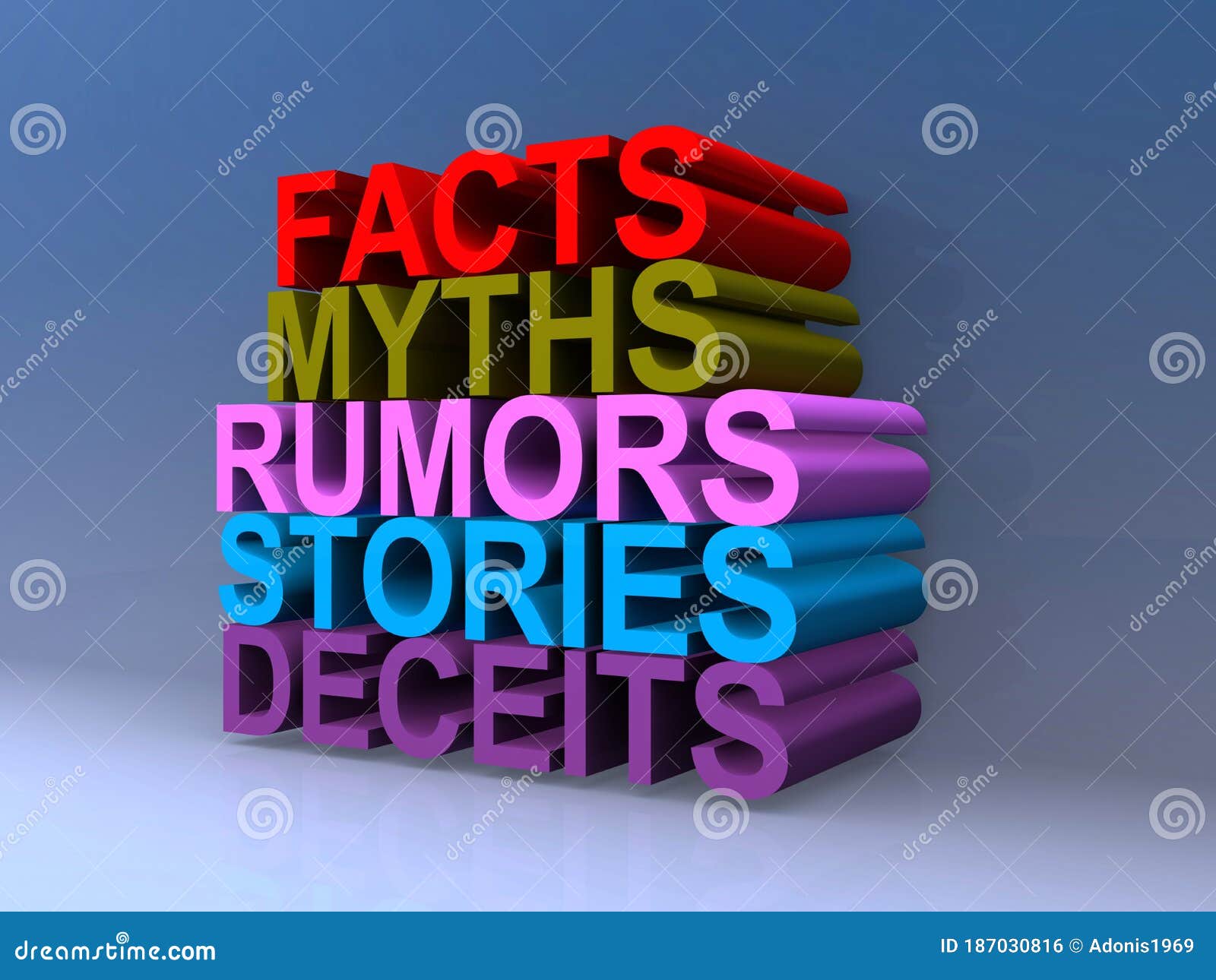 Facts Myths Rumors Stories Deceits Stock Illustration Illustration of