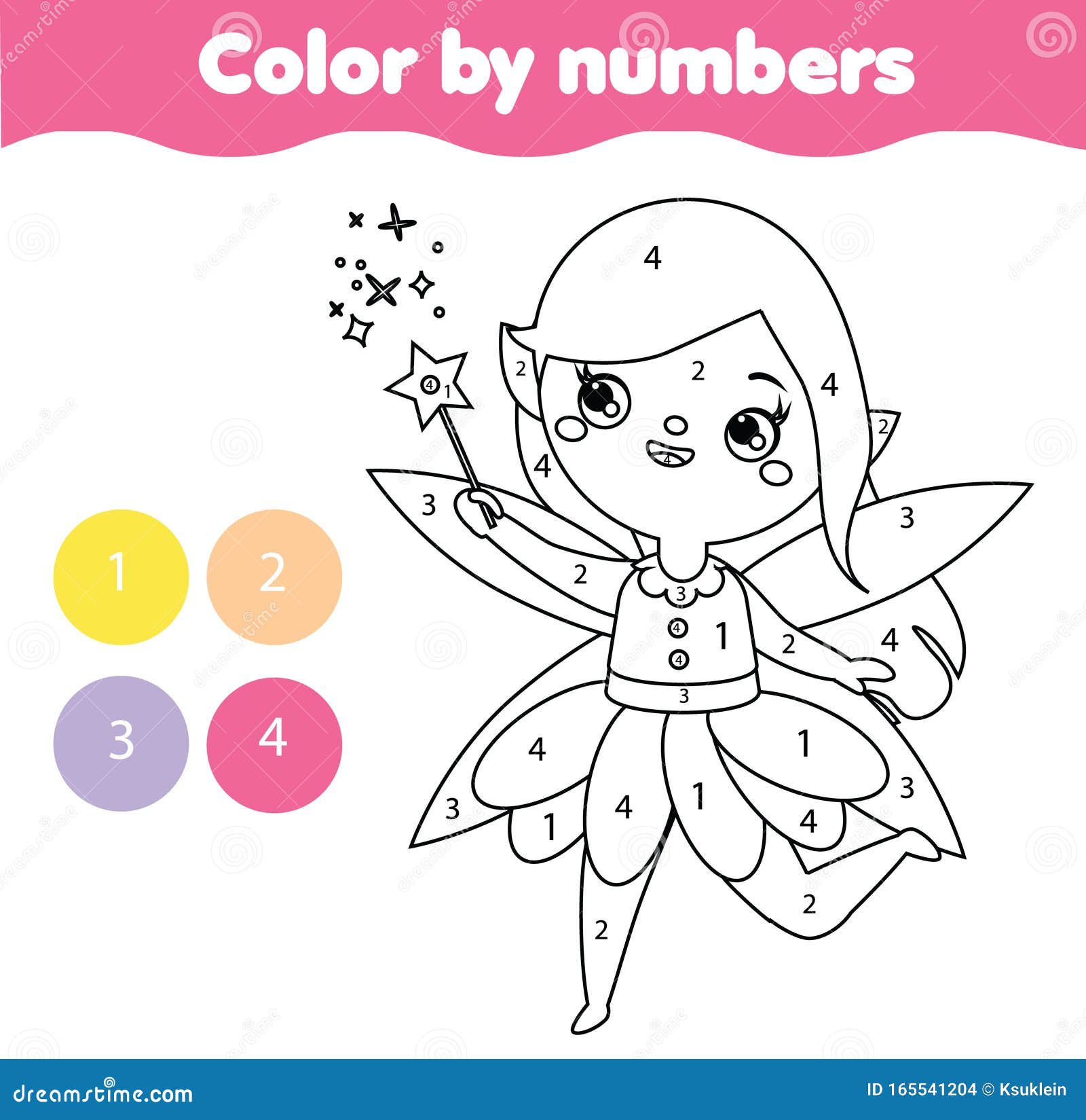 Jogo Educativo Para Crianças. Página Para Colorir Com Princesa Fofa. Cor  Por Números, Atividade Imprimível, Planilha Para Crianças E Idade  Pré-escolar Ilustraciones svg, vectoriales, clip art vectorizado libre de  derechos. Image 88074820