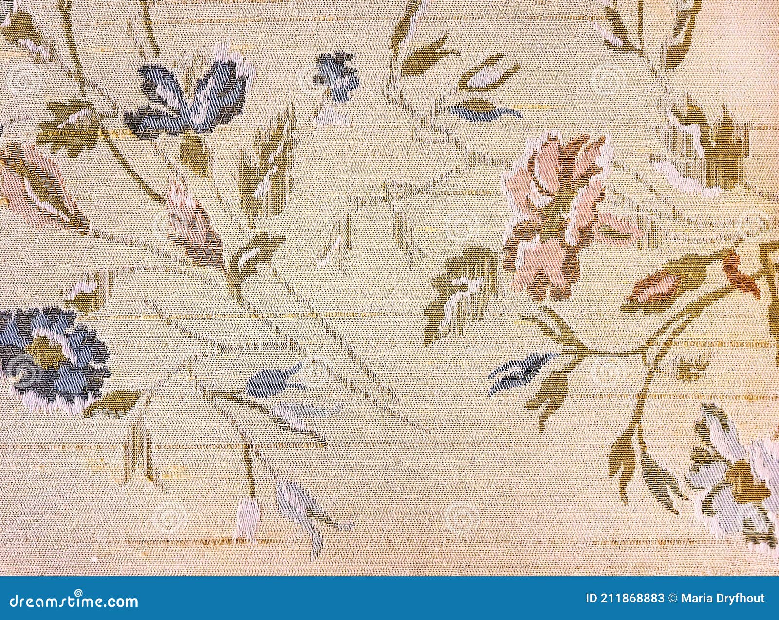 Faded Floral Upholstery Fabric Pattern Stock Image Image of design
