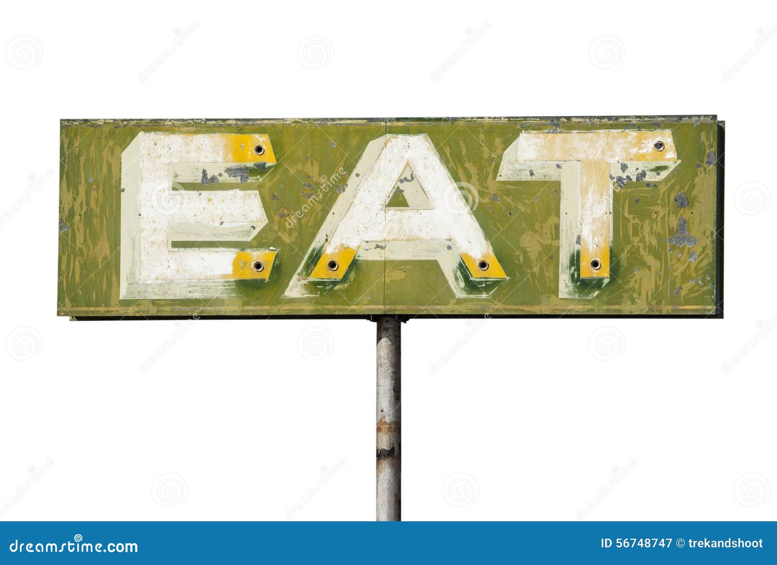 Faded Vintage Eat Sign Isolated Stock Image Image of clipping, retro