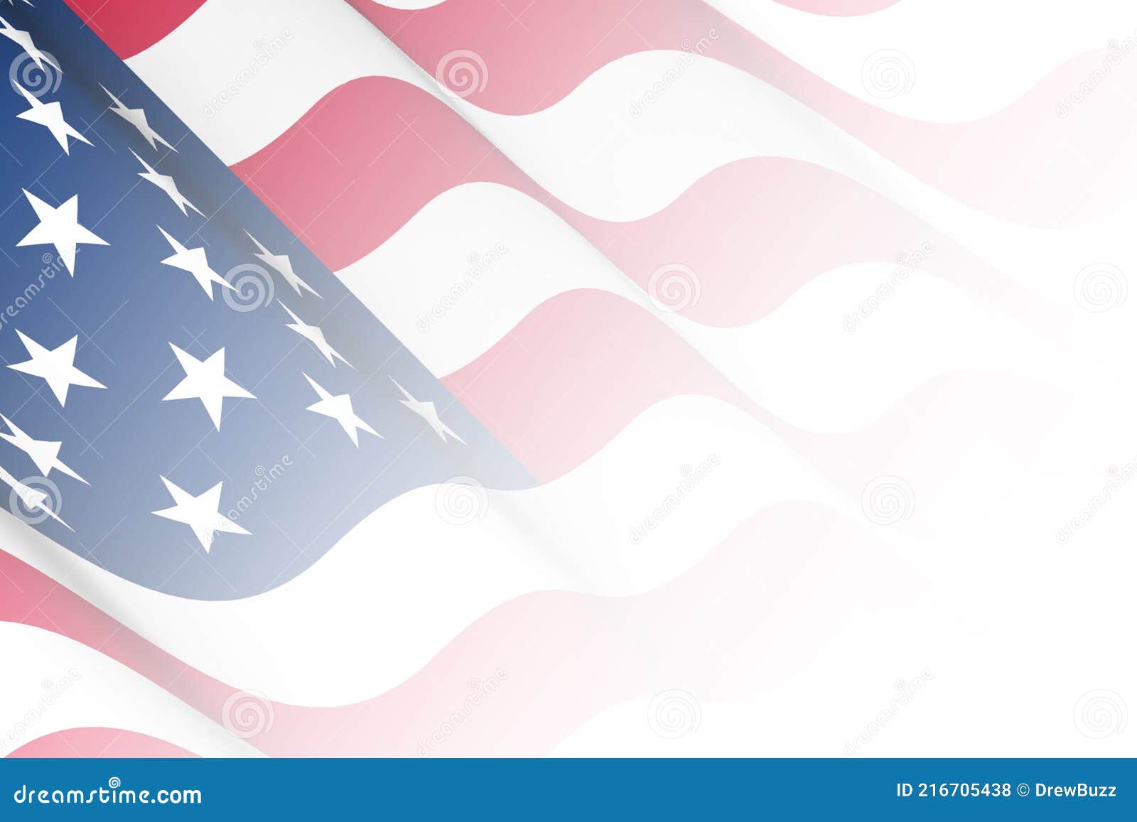 a faded waving red white blue american flag background gradient  card