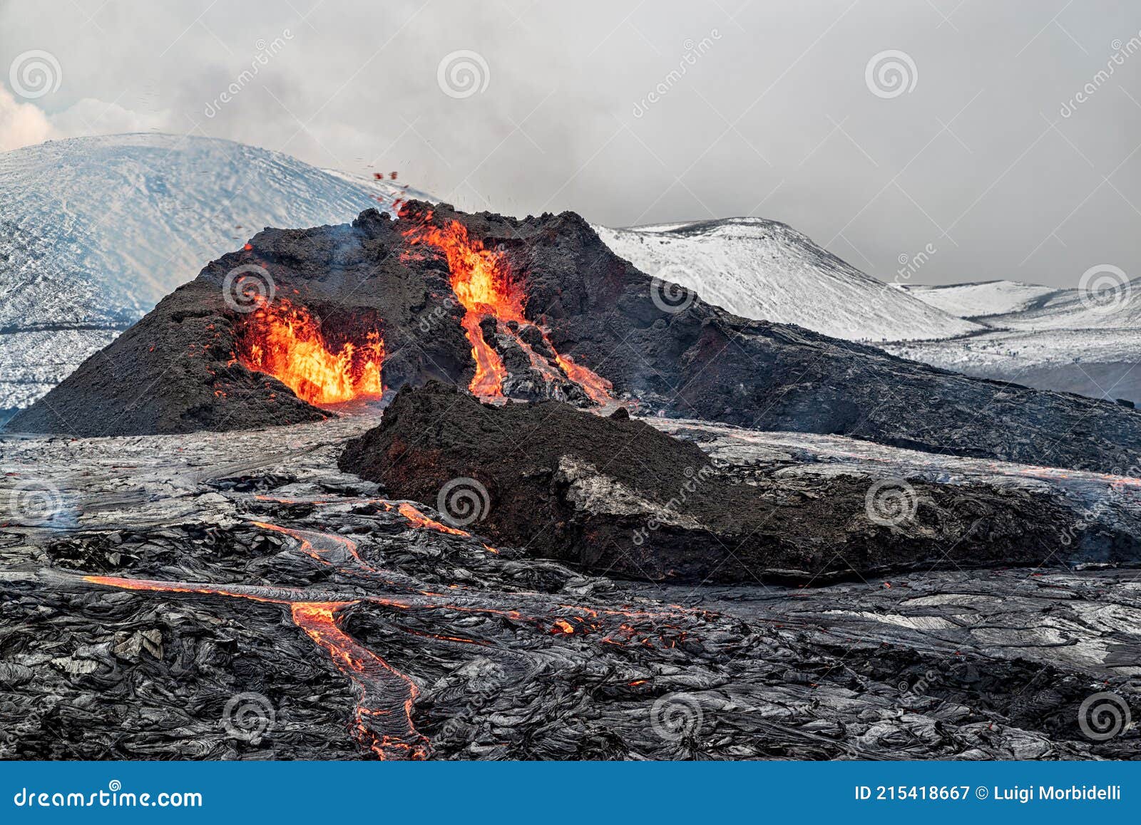 Fagradalsfjall Volcanic Eruption Iceland Stock Image Image Of Eruption Molten