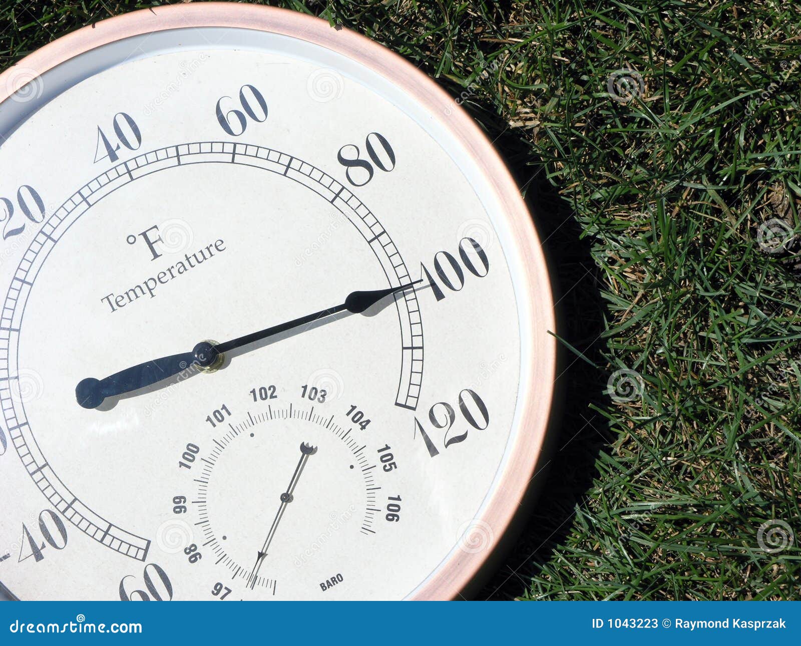 Thermometer for Measuring Air Temperature on White Background. Front View  Stock Photo - Image of fahrenheit, meter: 196742528