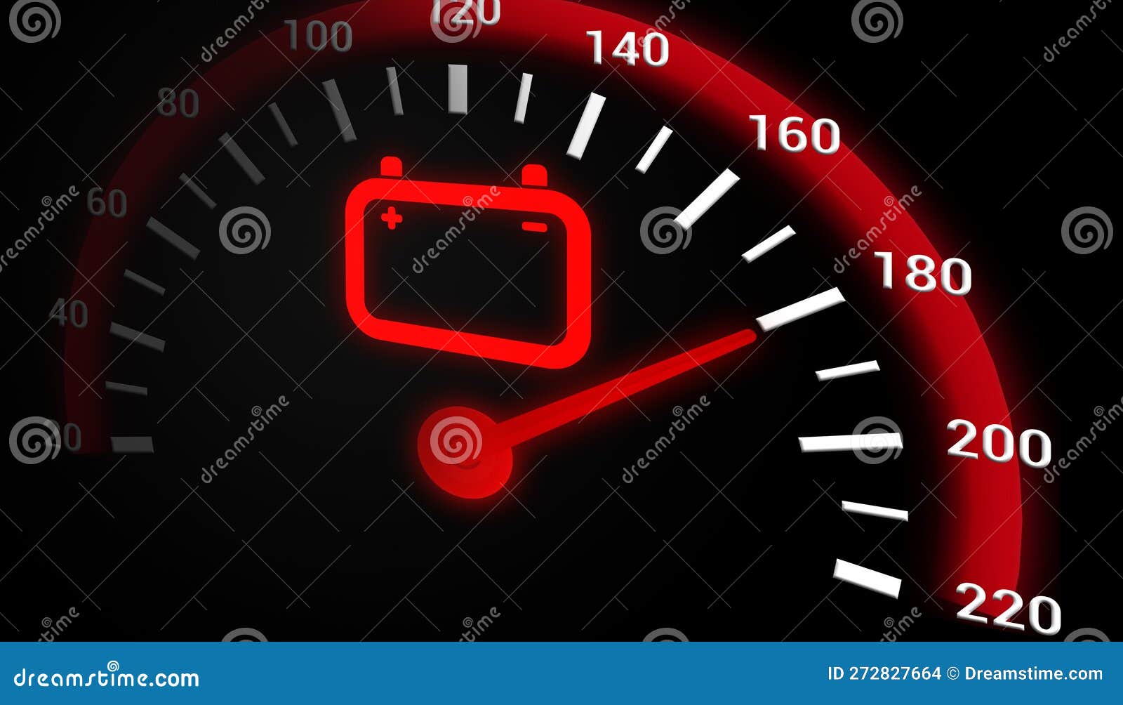 Faible éclairage De Batterie Sur Le Tableau De Bord De La Voiture