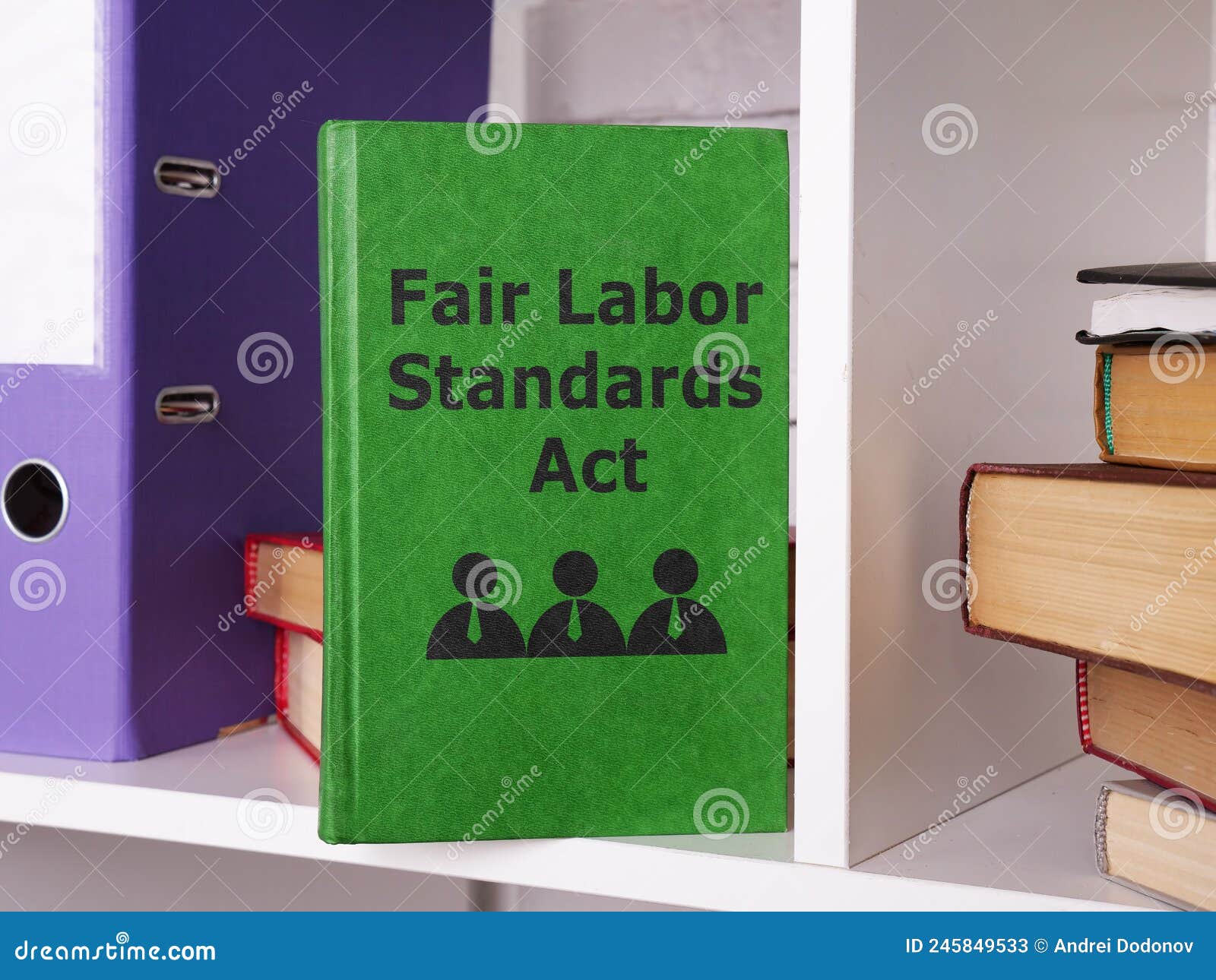 fair labor standards act flsa is shown using a text on the book