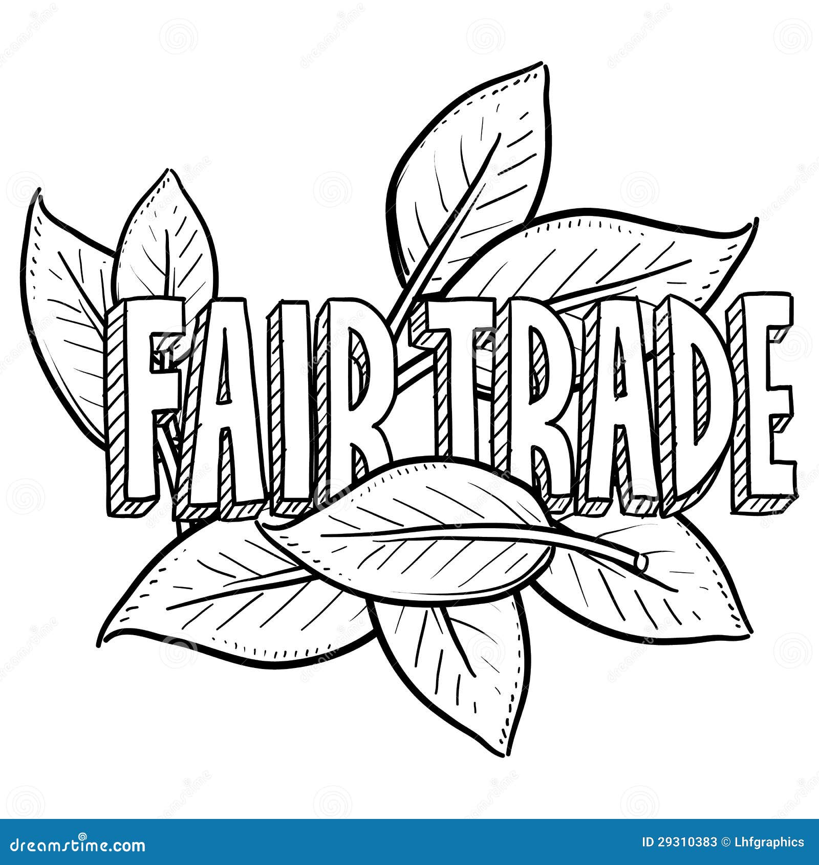 Fair trade food sketch Doodle style fair trade food illustration in vector  format includes text and leaves  CanStock
