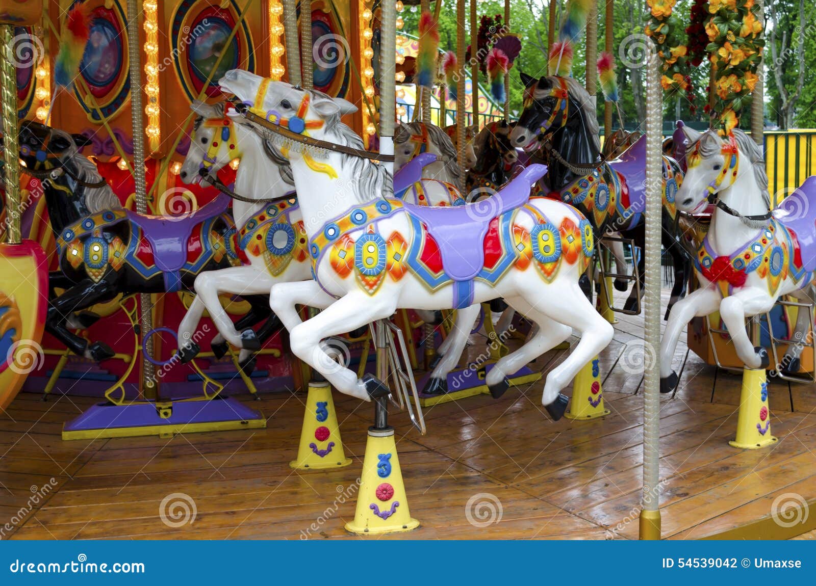 Fairground Ride Horses. Carnival Horses. Stock Photo Image 54539042