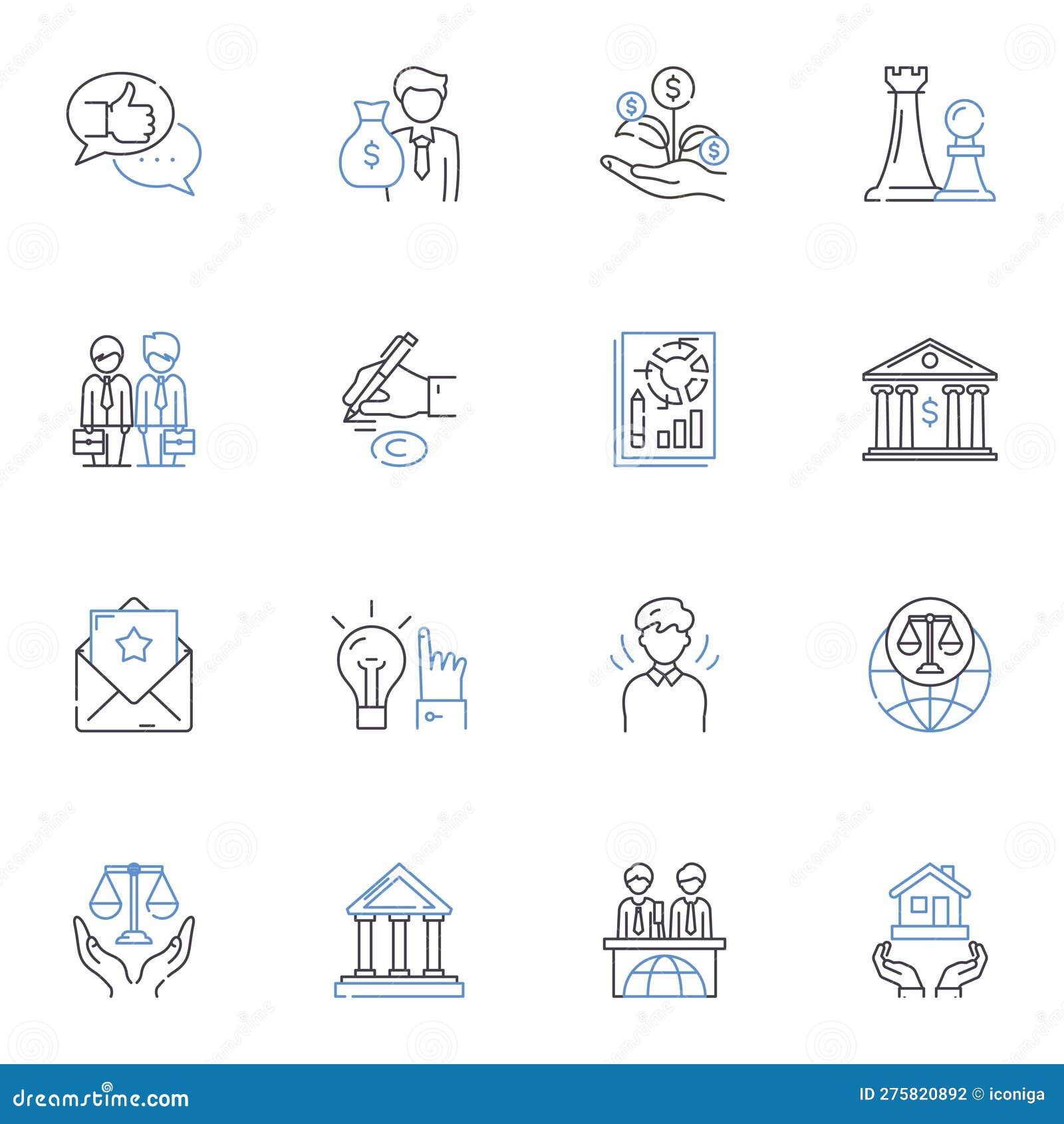 fairness line icons collection. justice, equality, impartiality, equitability, righteousness, hsty, integrity  and